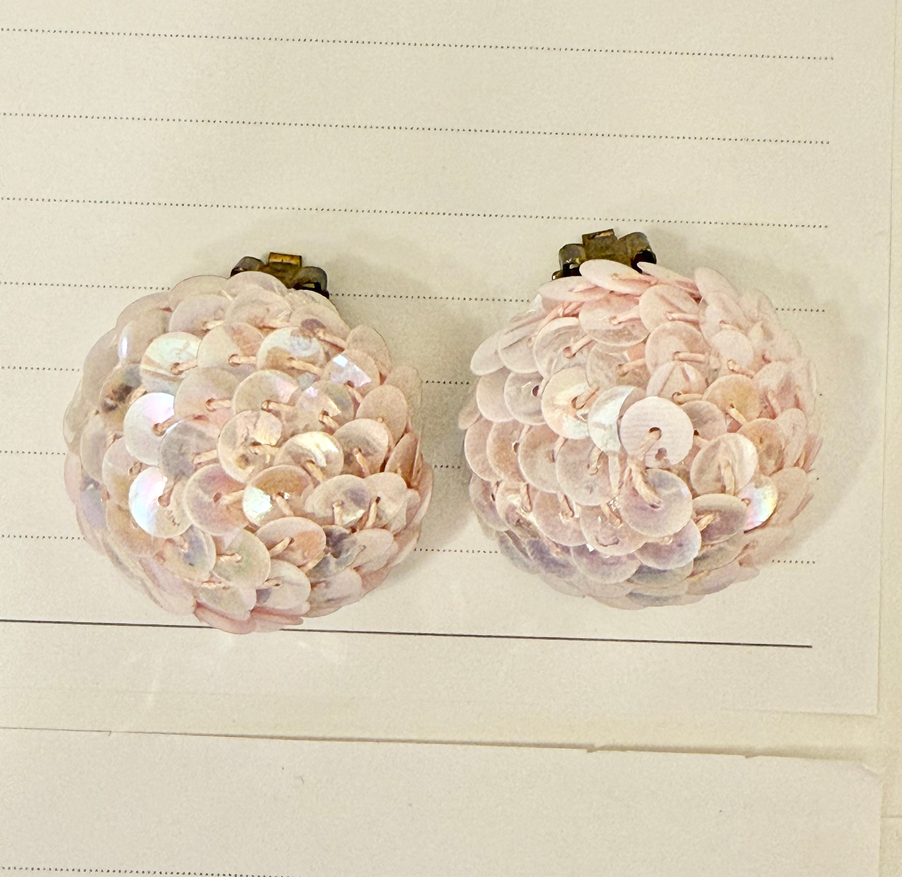The most feminine soft pink button earrings...