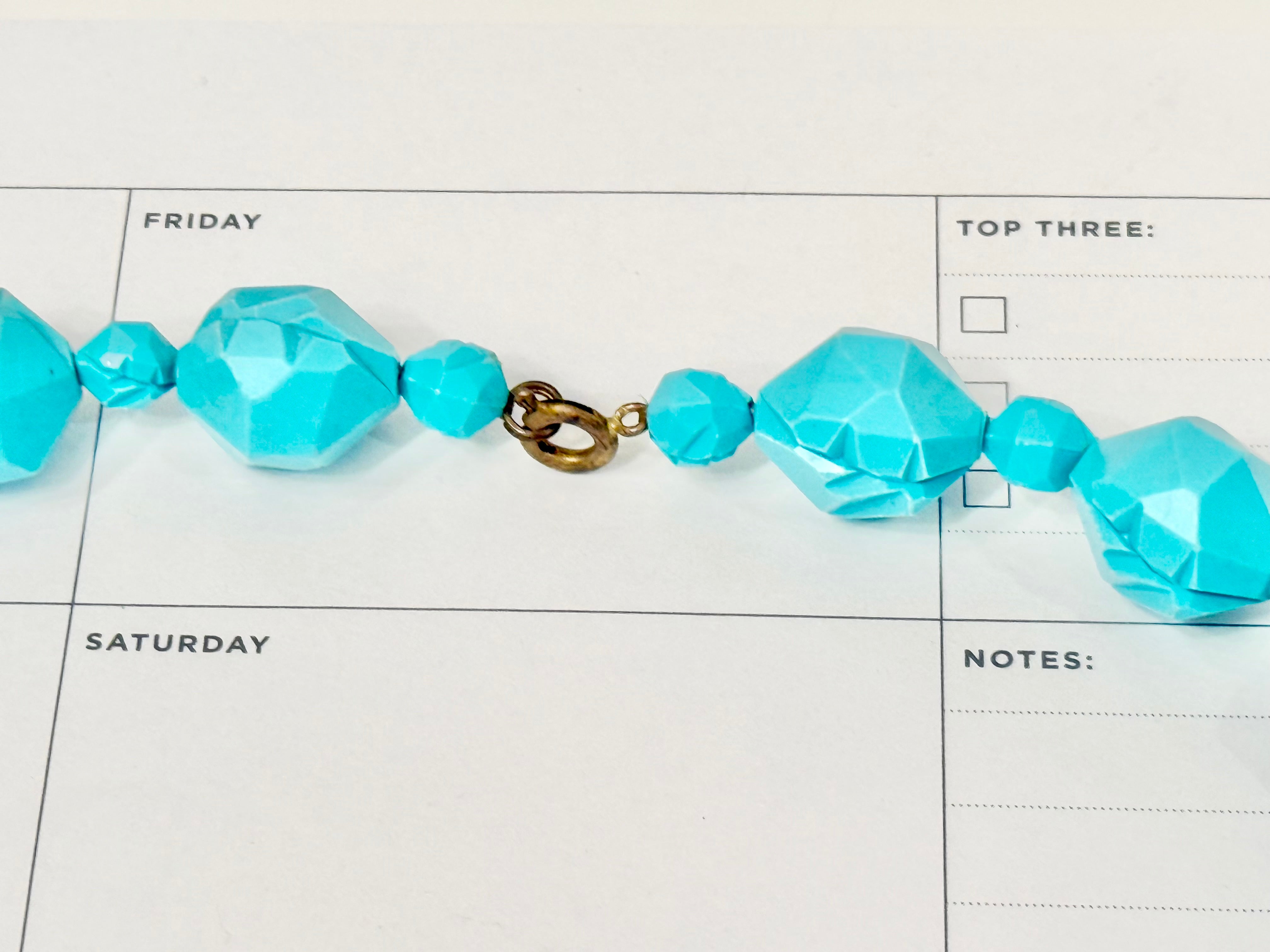1950's super chic poppy turquoise necklace....
