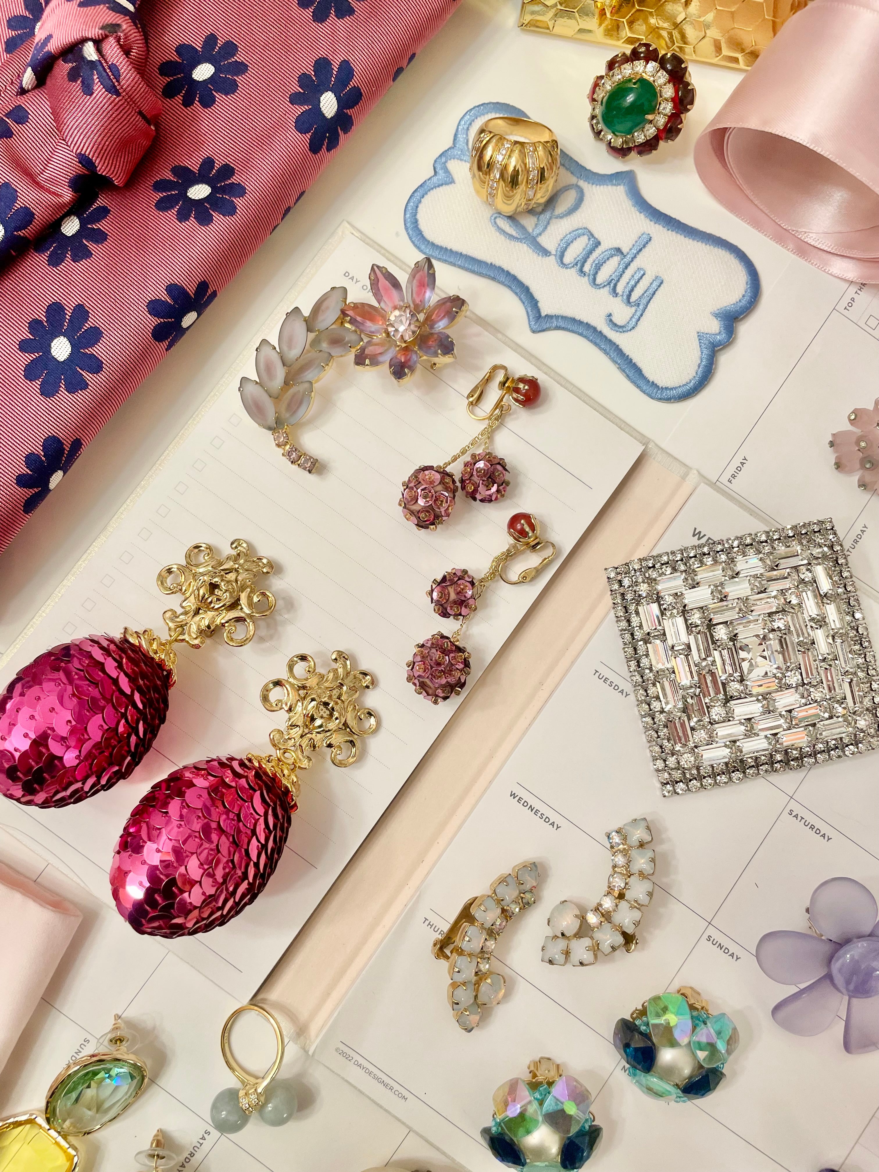 1960's Flirty gal pretty pink sequin drop earrings... so lovely