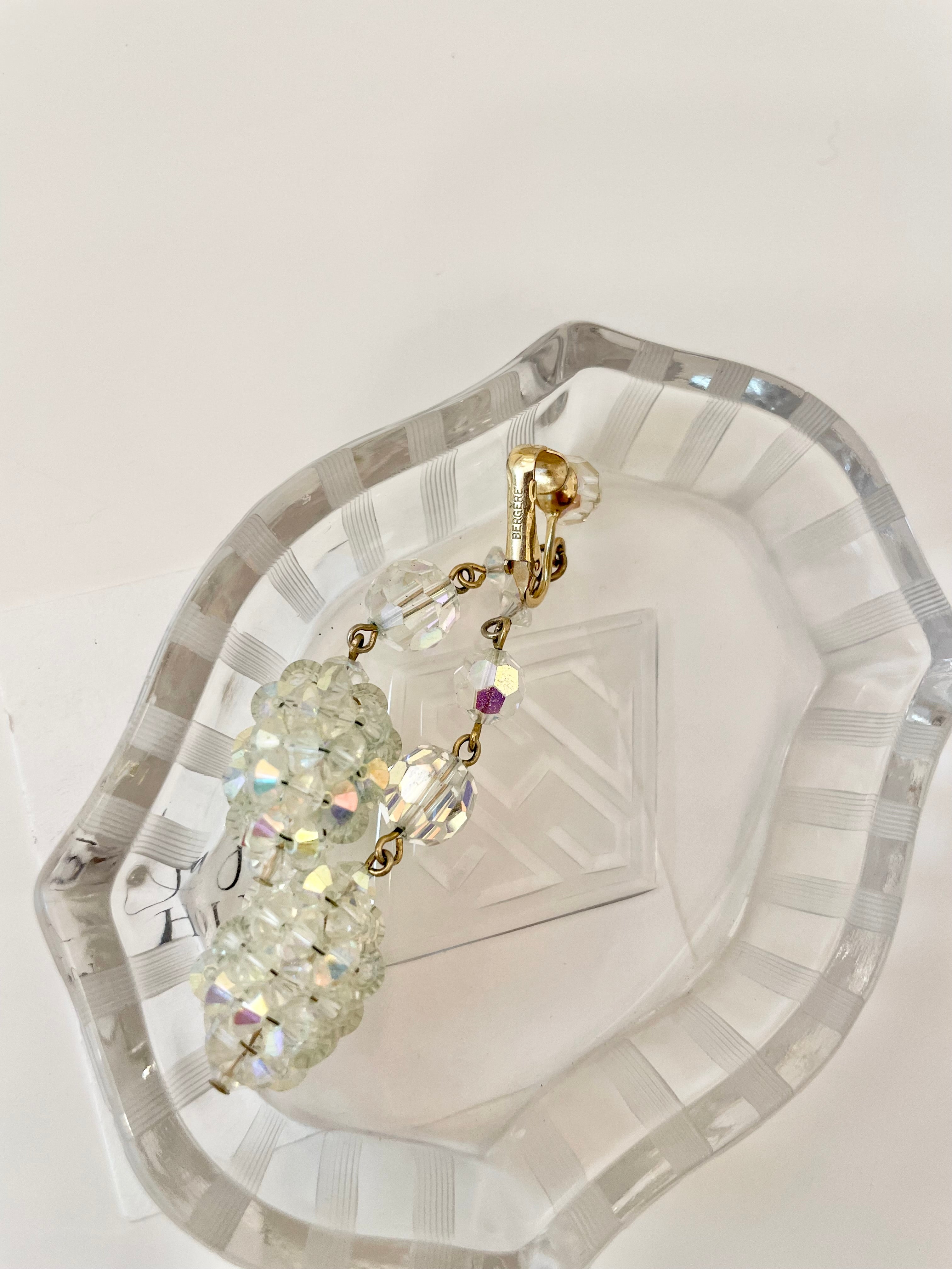 1960's Bergere Austrian crystal drop earrings... so delightful!