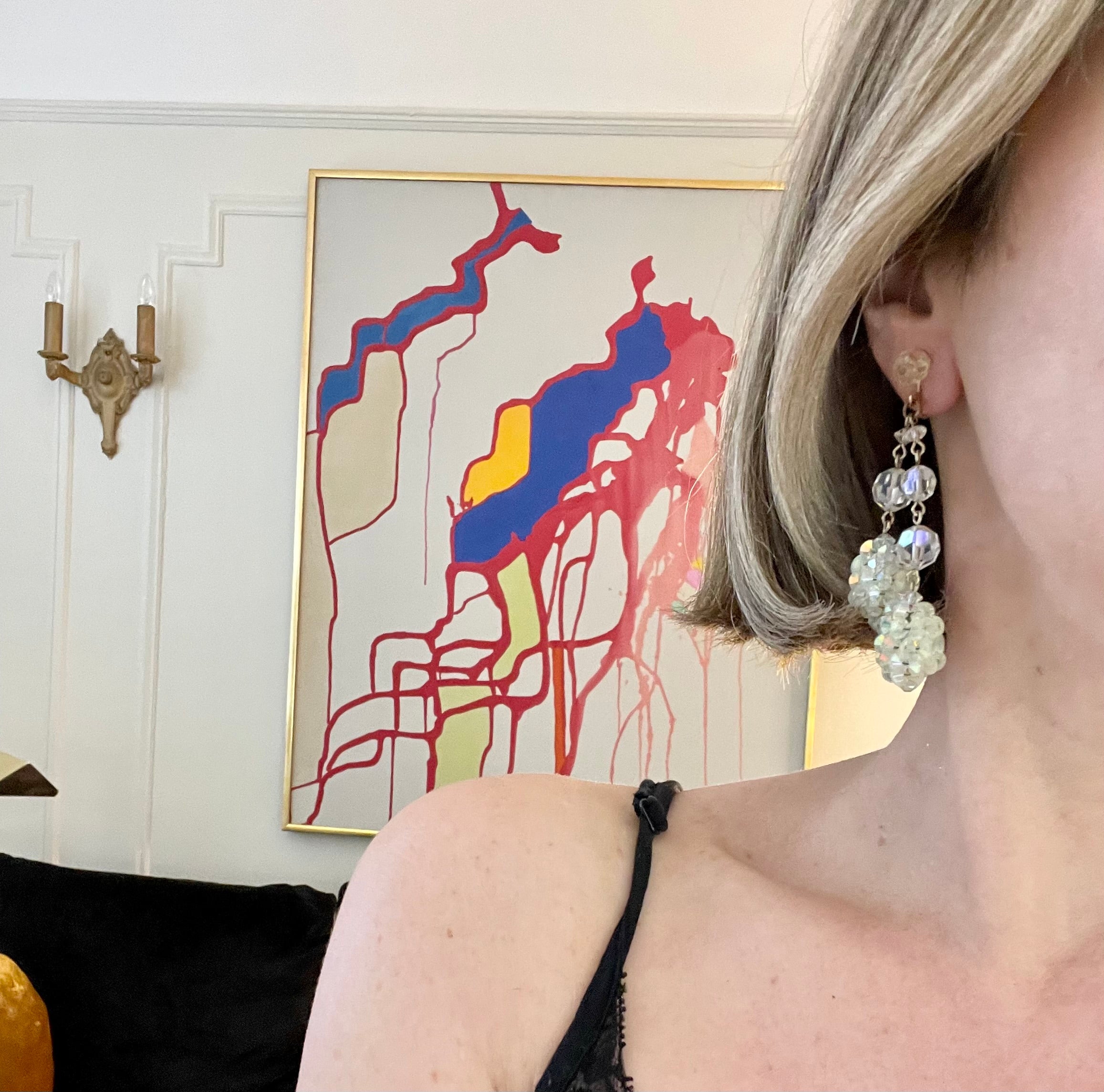 1960's Bergere Austrian crystal drop earrings... so delightful!