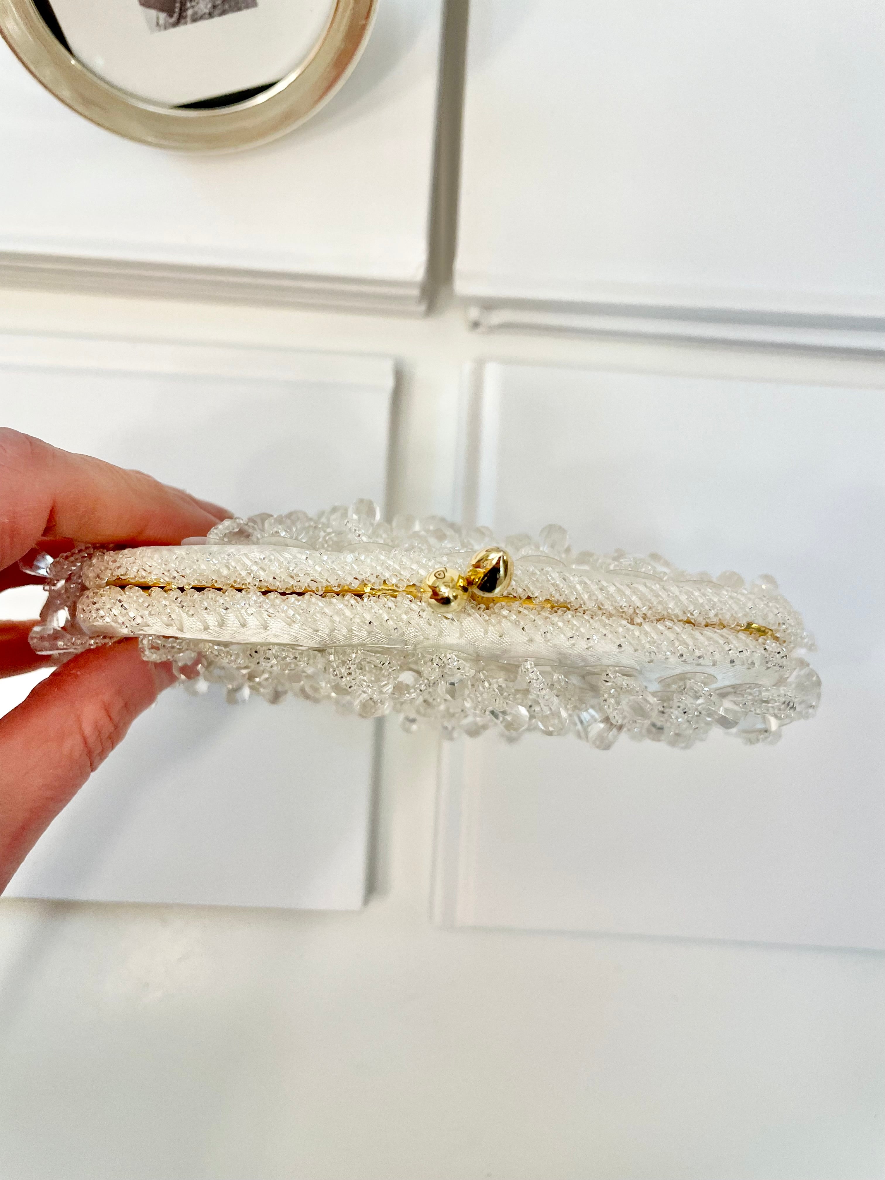 1960's elegant cha cha ivory satin bag... so fabulous.