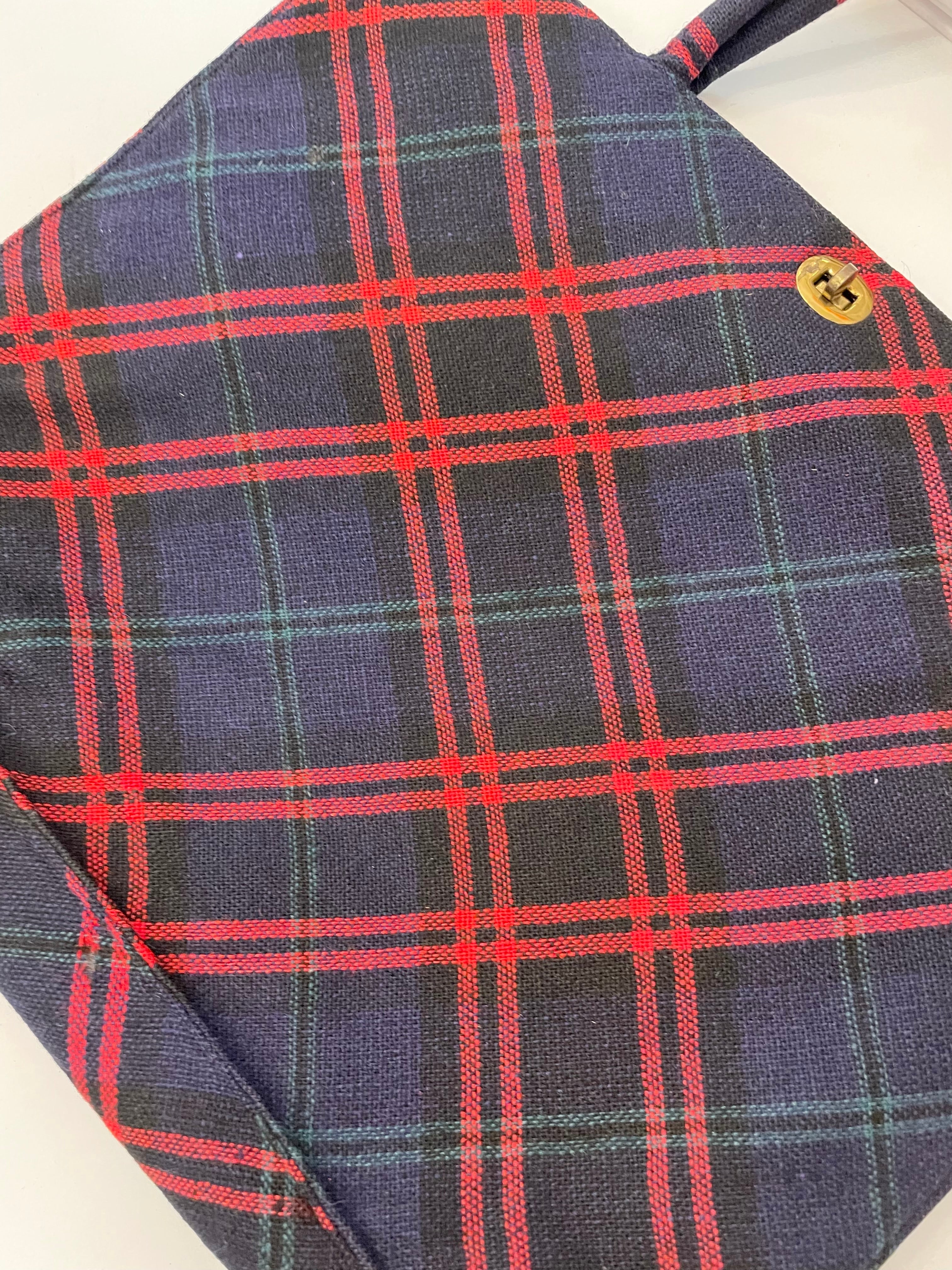 Vintage rare Margaret Smith, wool plaid tote bag.... so classy