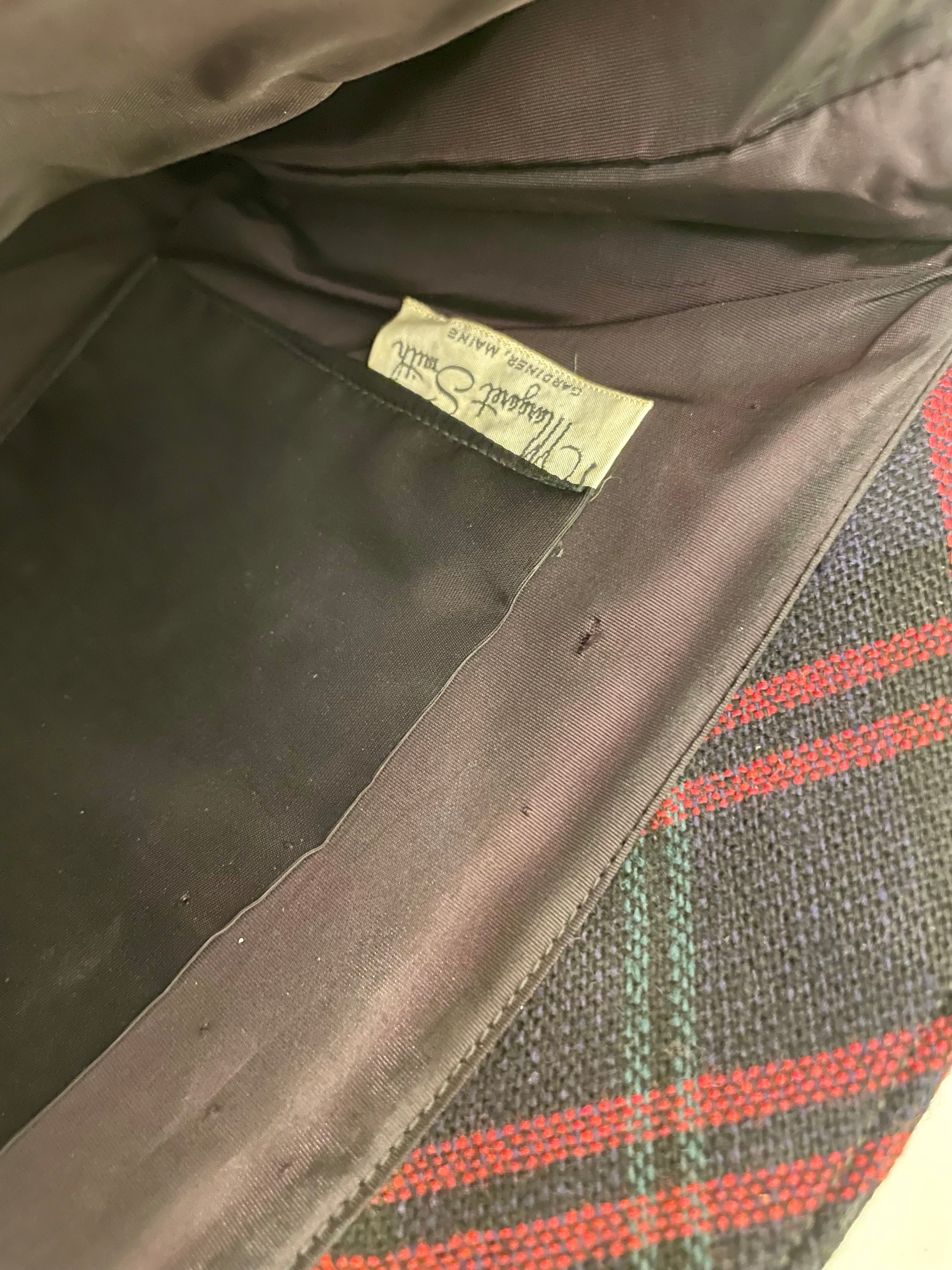 Vintage rare Margaret Smith, wool plaid tote bag.... so classy