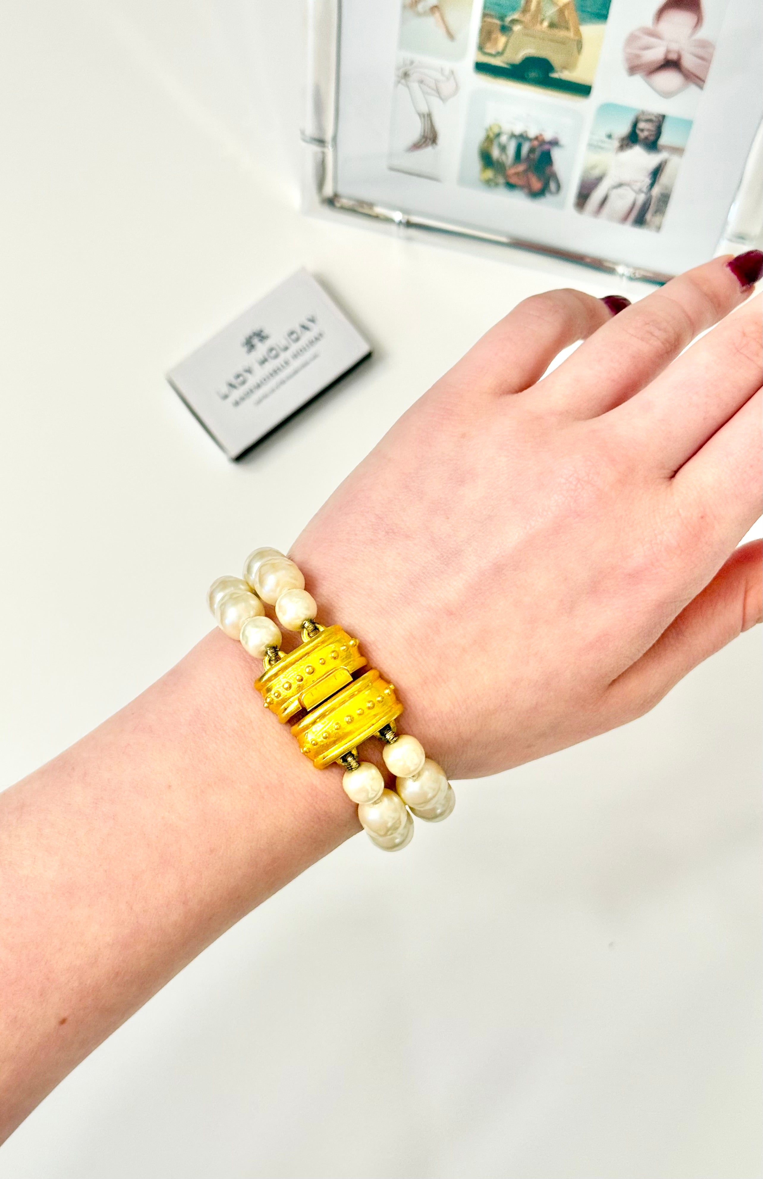 The most divine Jean Kuniko NY faux baroque pearl bracelet..