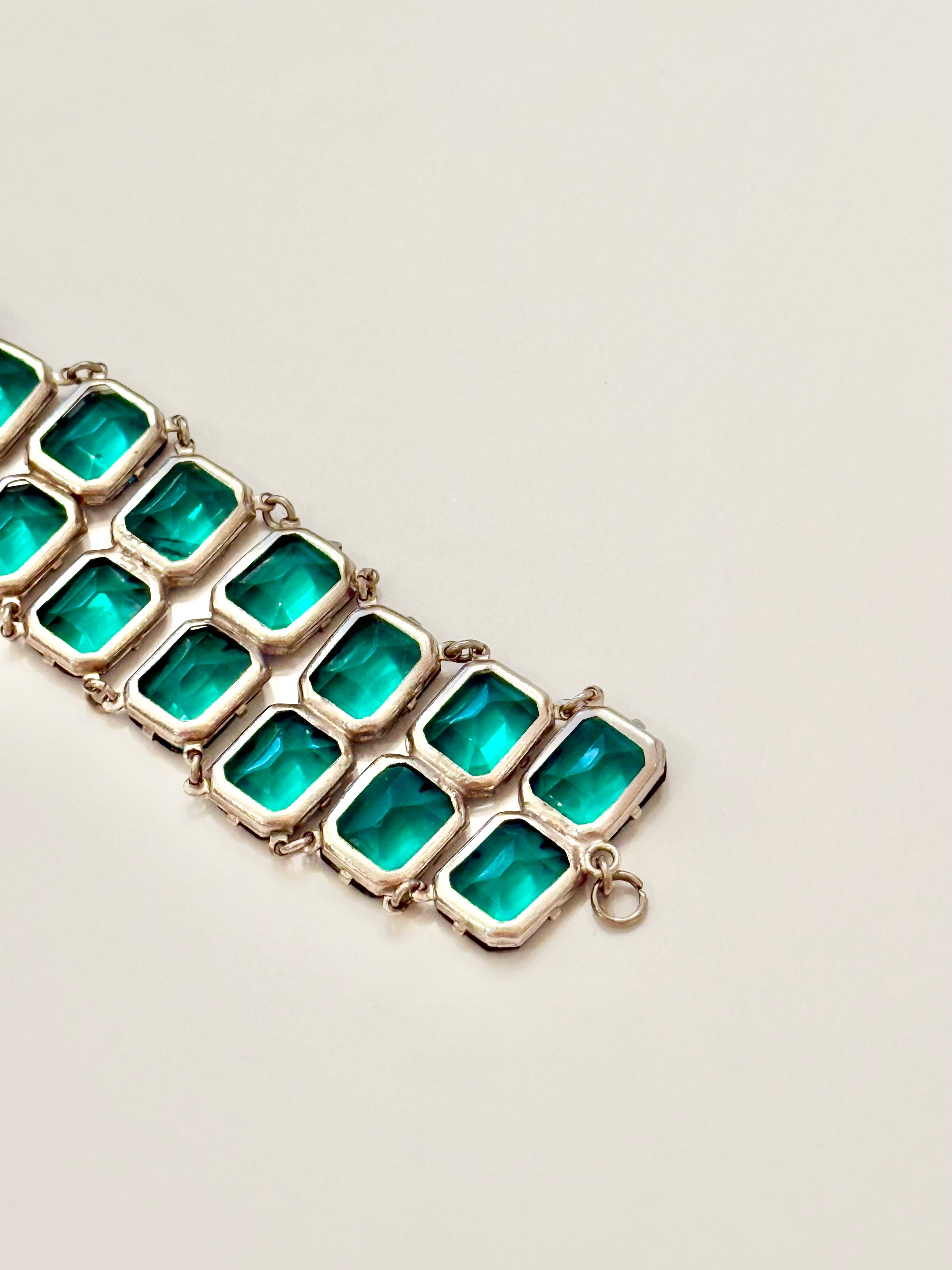 The most divine estate emerald glass bracelet