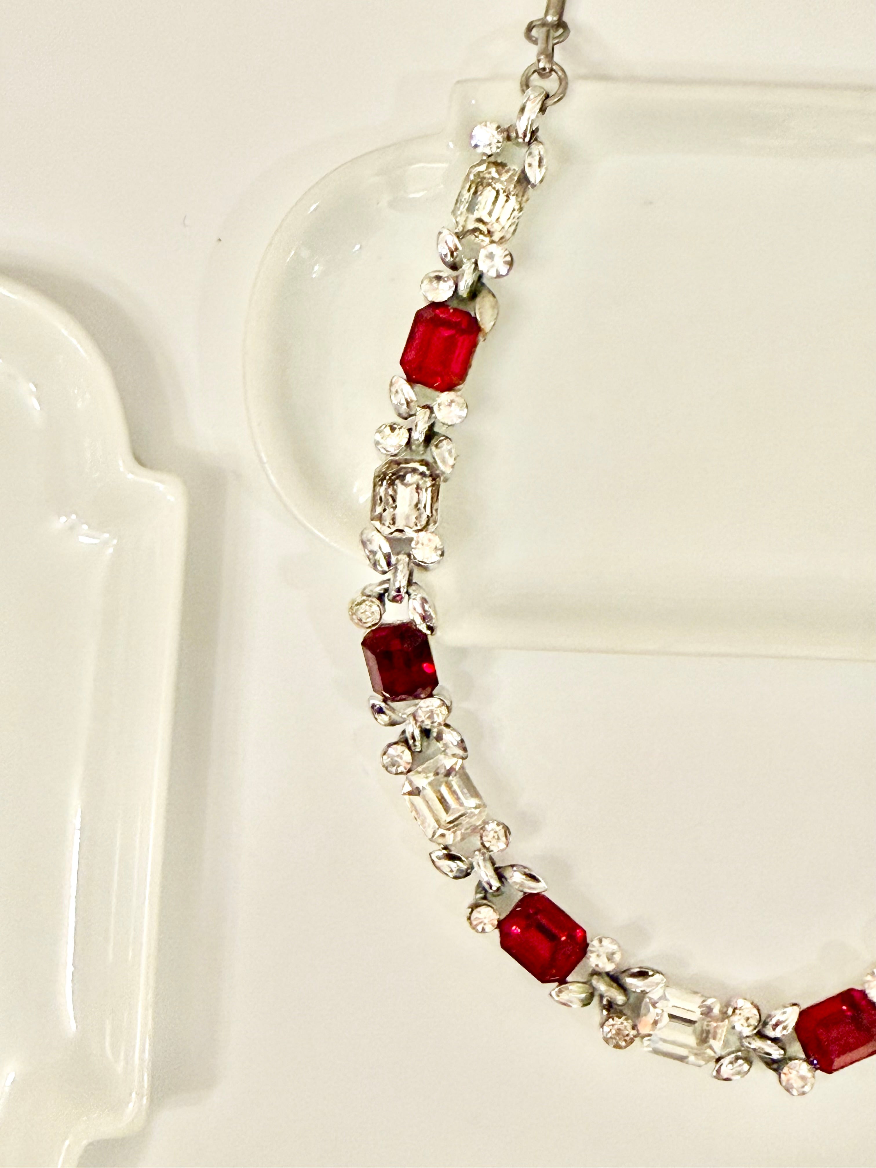 The most divine crystal and ruby glass collar necklace...