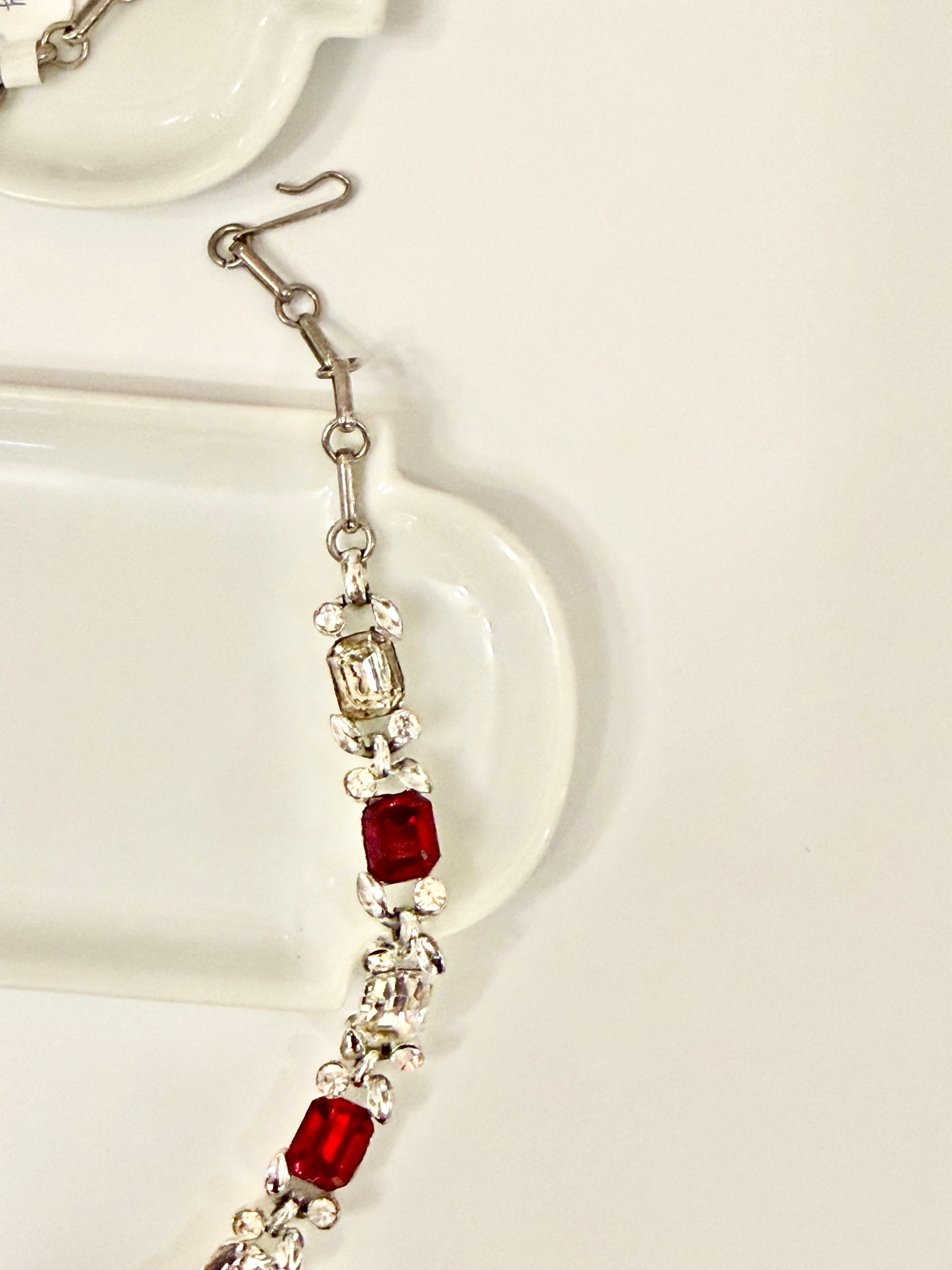 The most divine crystal and ruby glass collar necklace...