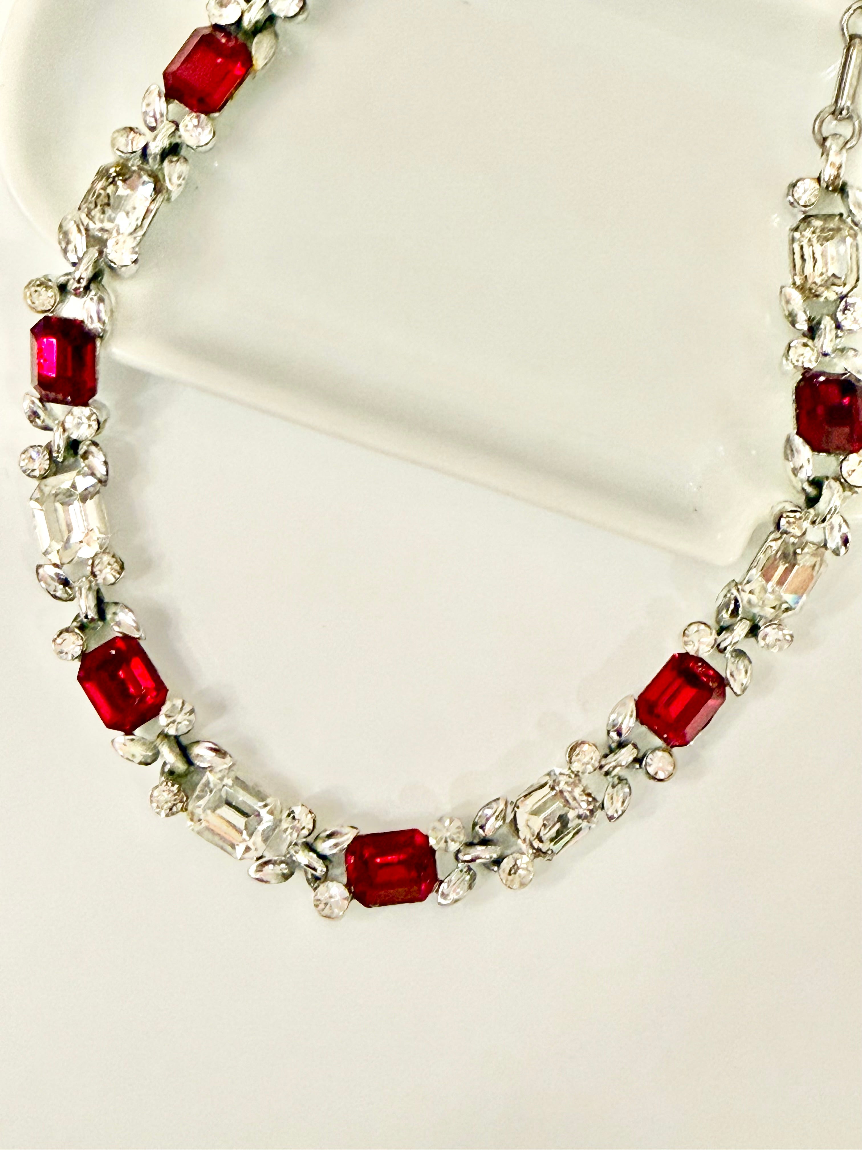 The most divine crystal and ruby glass collar necklace...