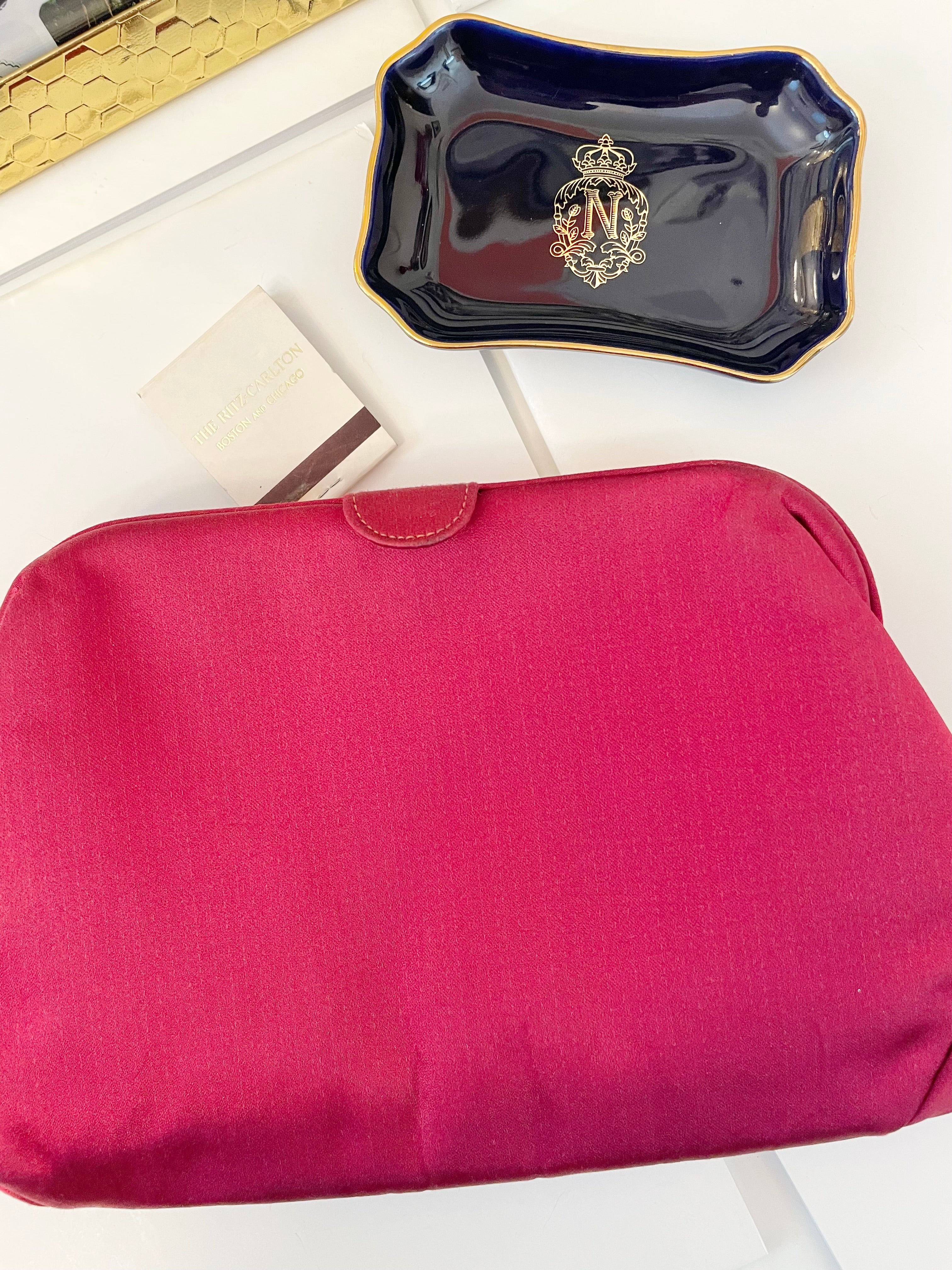 The most chic magenta satin and silk clutch bag.... the color is so rich