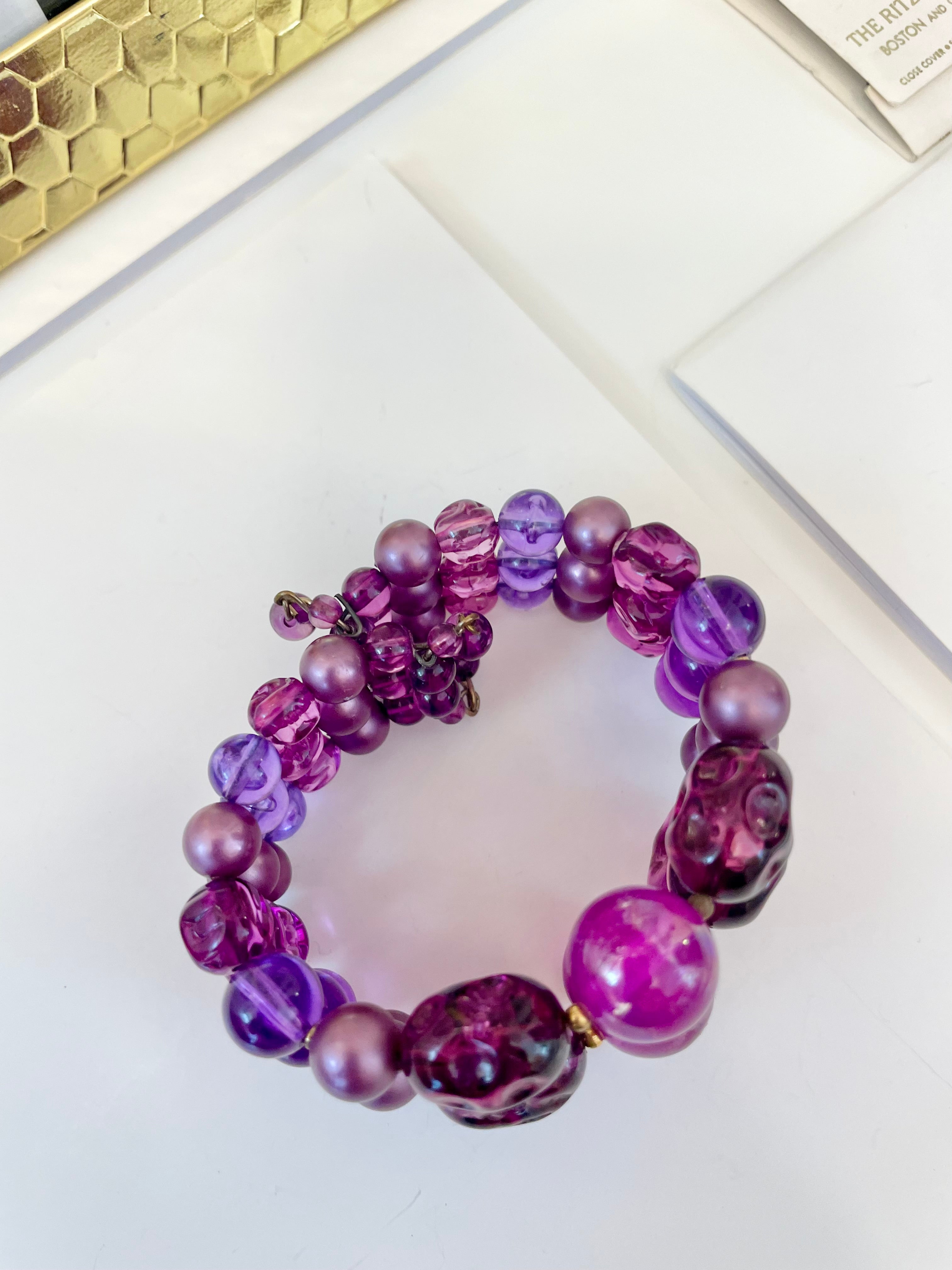 1960's rich color story, classy beaded bracelet ...... lovely!