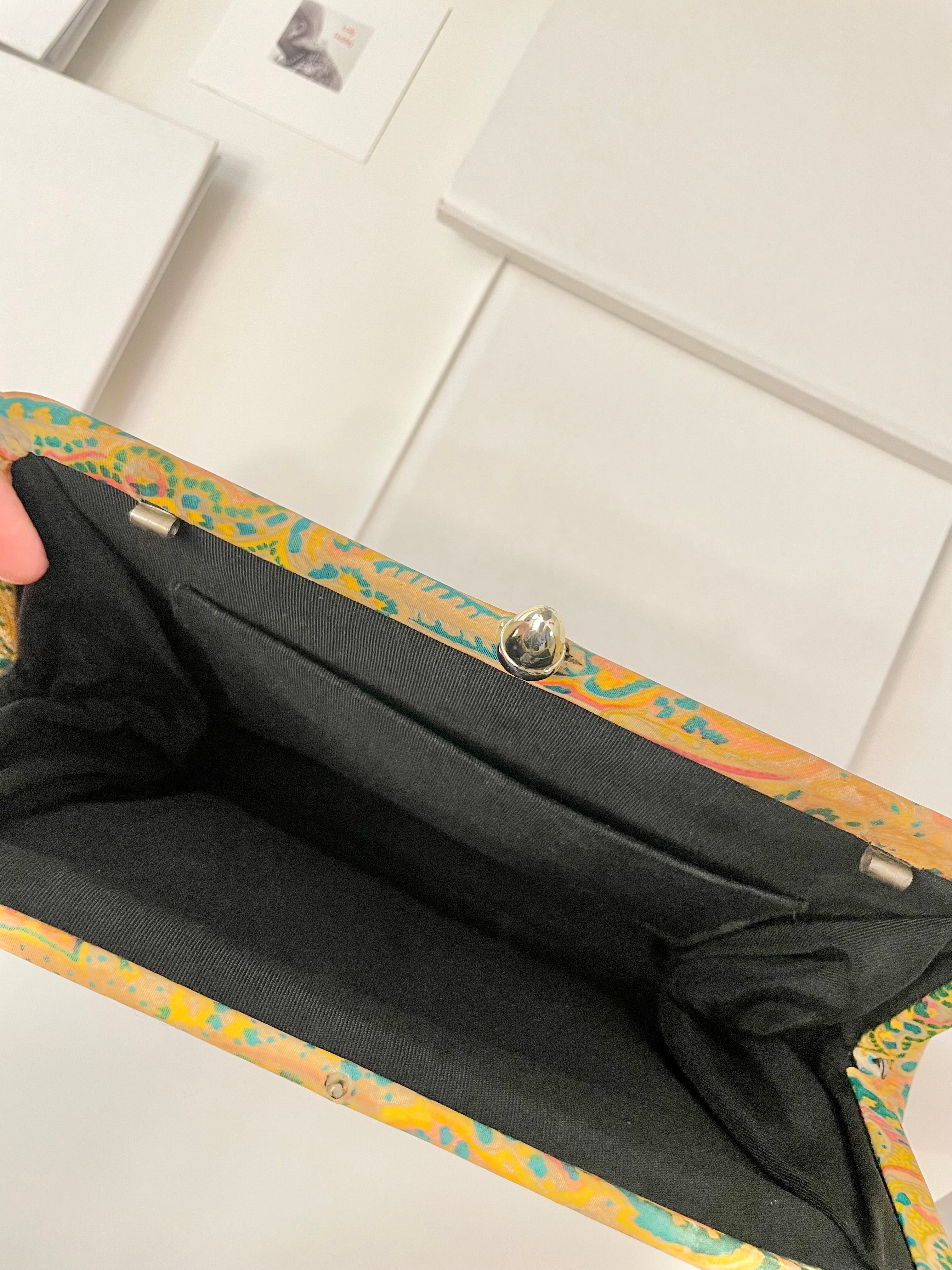 Vintage Cheeky Mistress colorful, unique clutch bag.... love the color story, and the snazzy adornment!