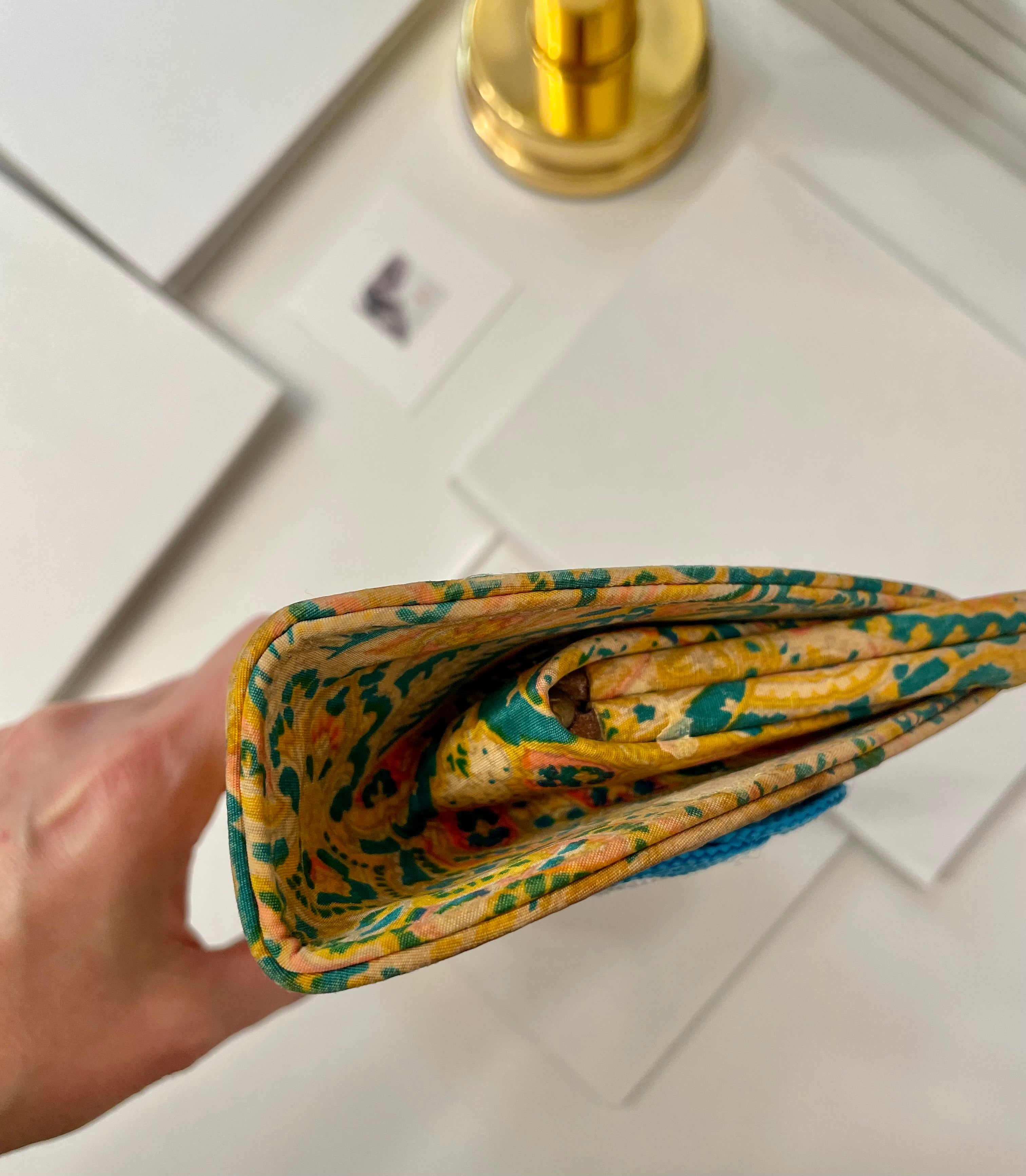 Vintage Cheeky Mistress colorful, unique clutch bag.... love the color story, and the snazzy adornment!