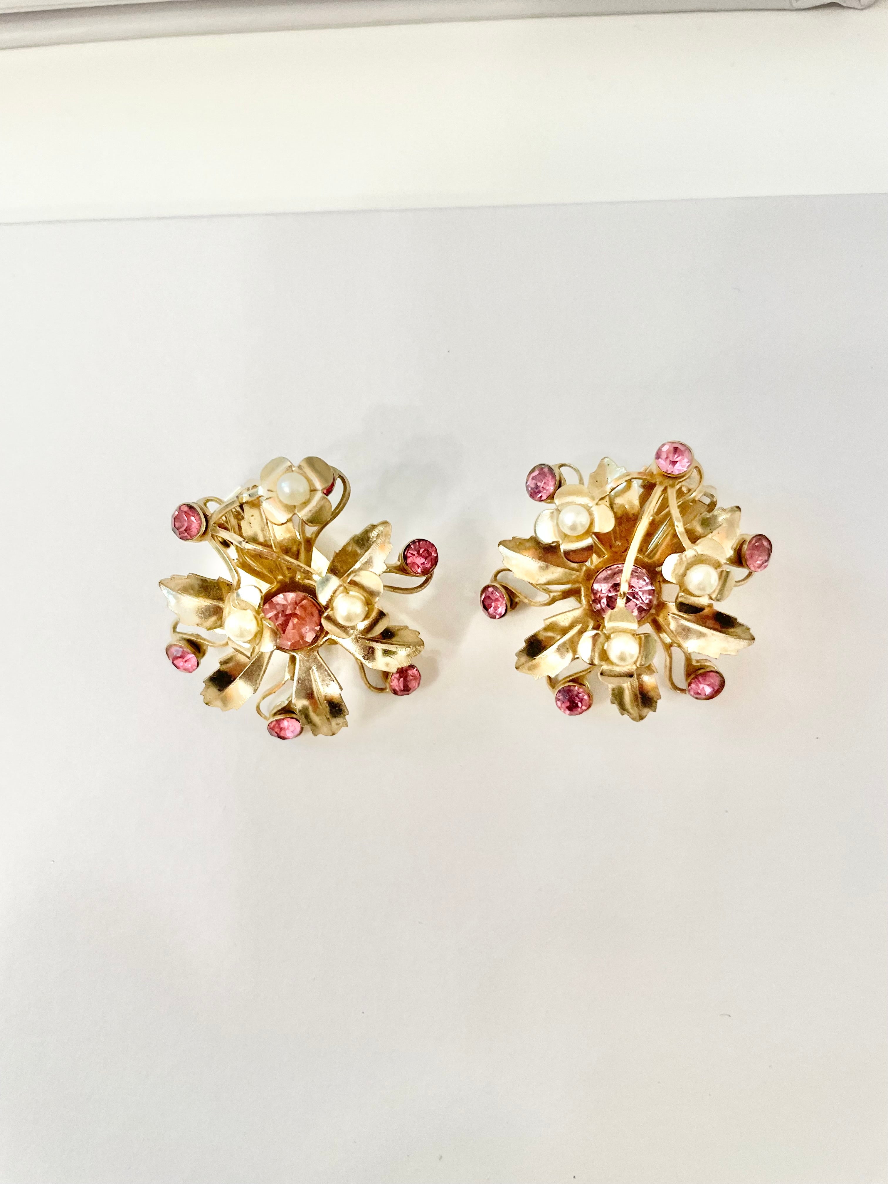 The Flirty Gal and her maddening love of everything pink! These pink and pearl sculpted flower earrings are pure perfection!