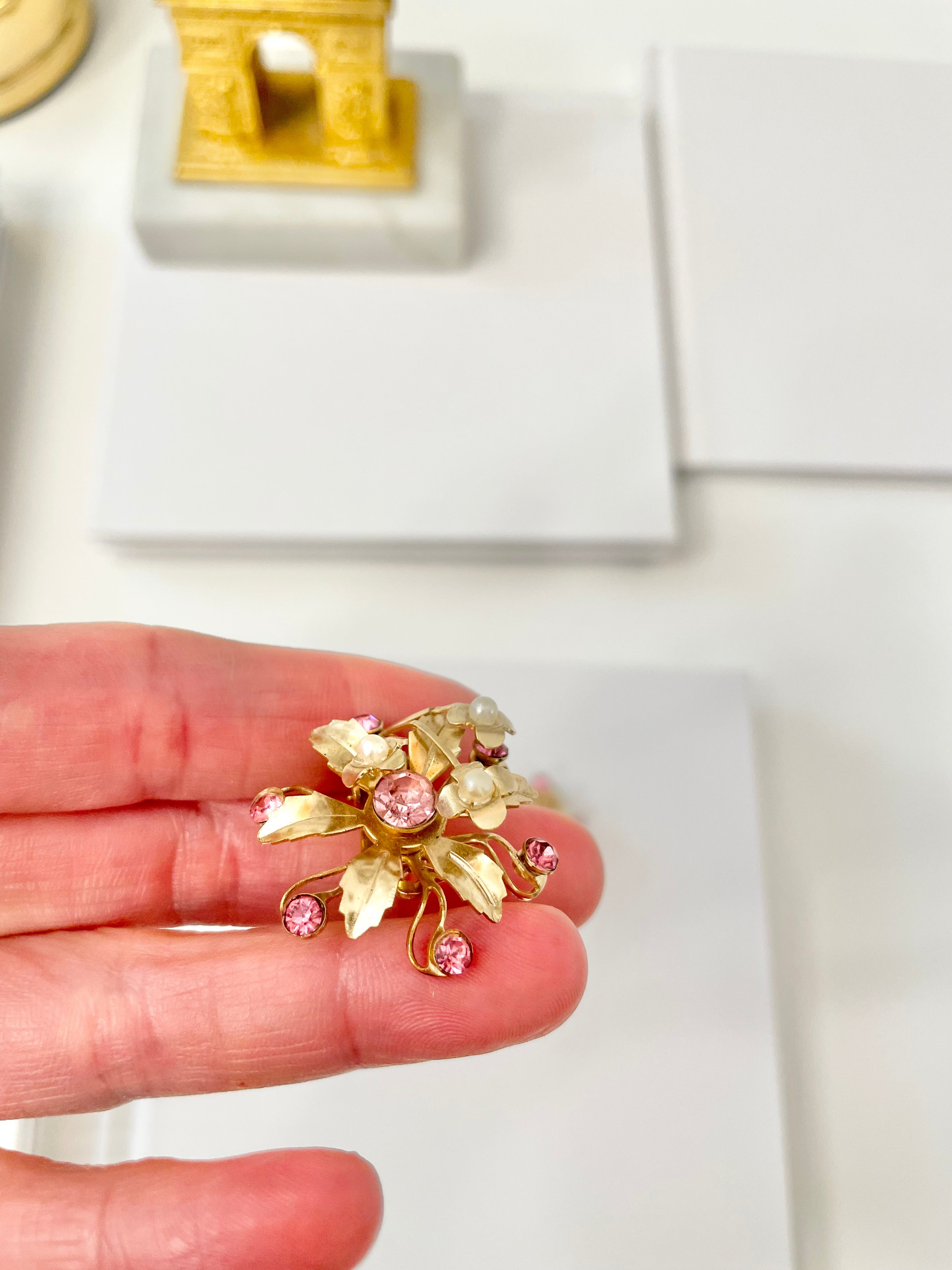 The Flirty Gal and her maddening love of everything pink! These pink and pearl sculpted flower earrings are pure perfection!