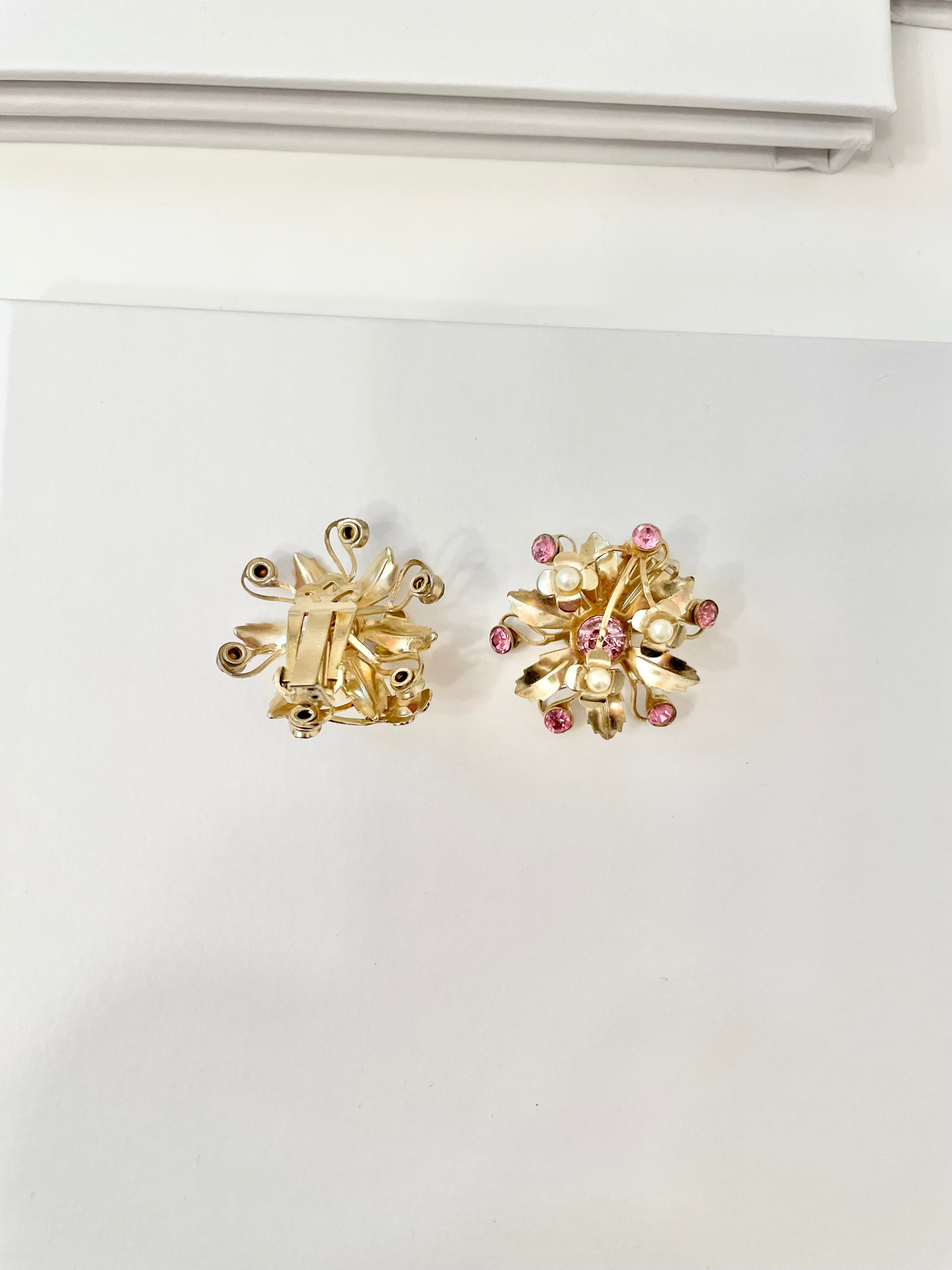 The Flirty Gal and her maddening love of everything pink! These pink and pearl sculpted flower earrings are pure perfection!