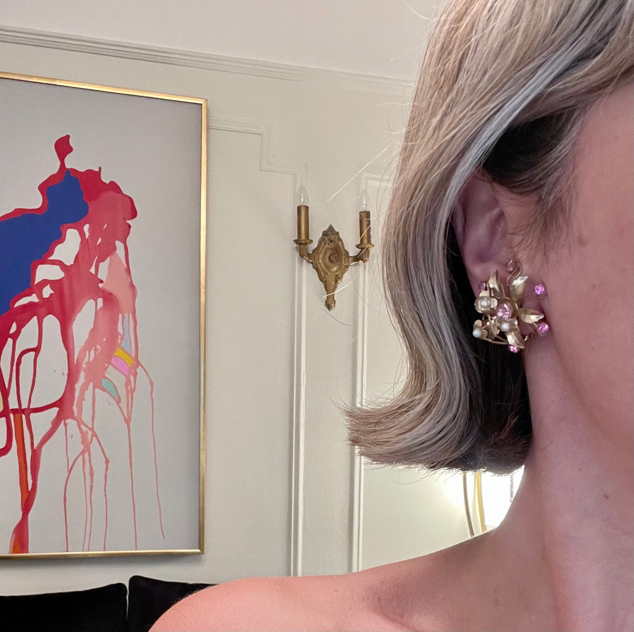 The Flirty Gal and her maddening love of everything pink! These pink and pearl sculpted flower earrings are pure perfection!