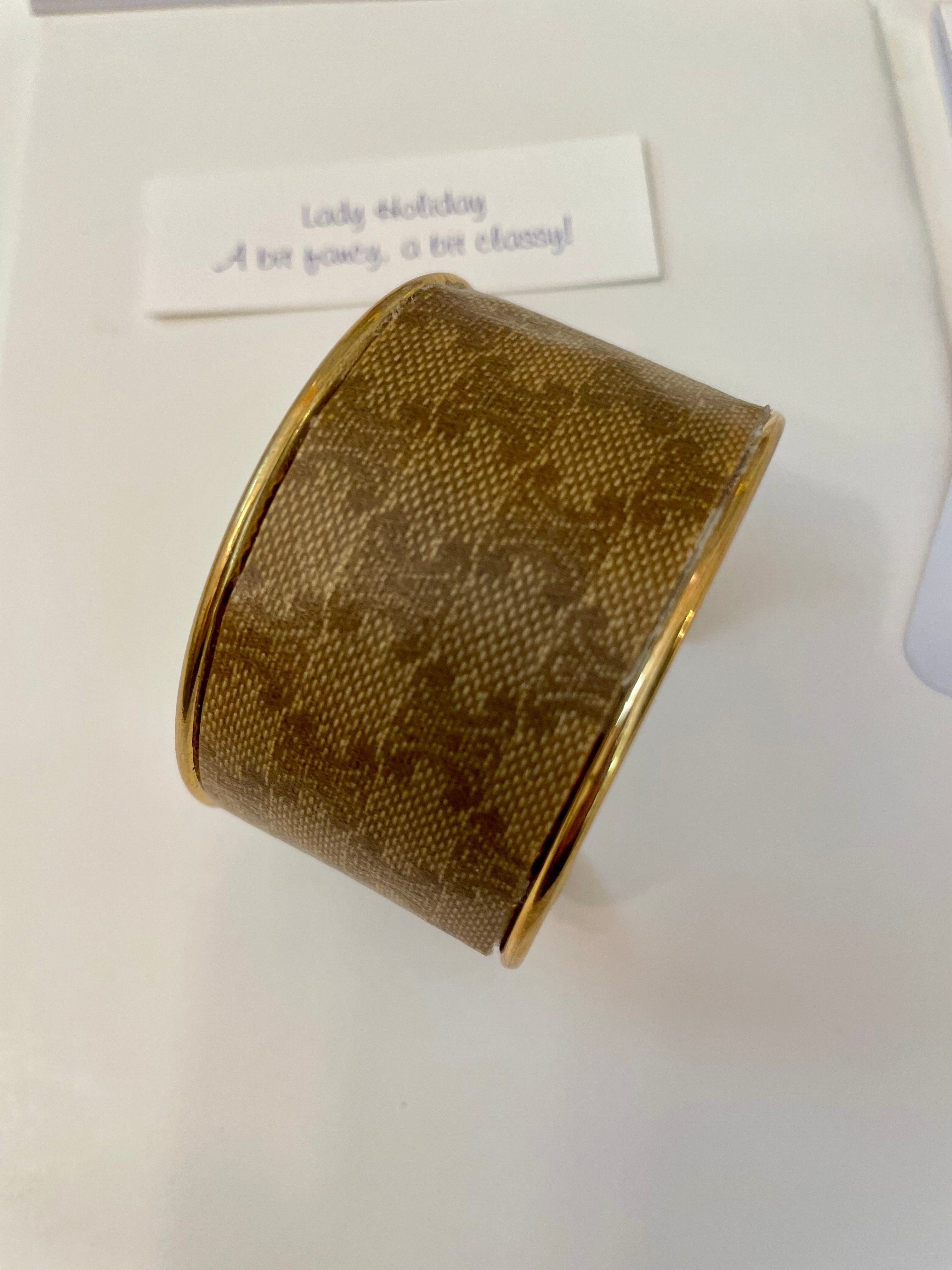 So classic...one of a kind Celine fabric cuff bracelet. So classy!