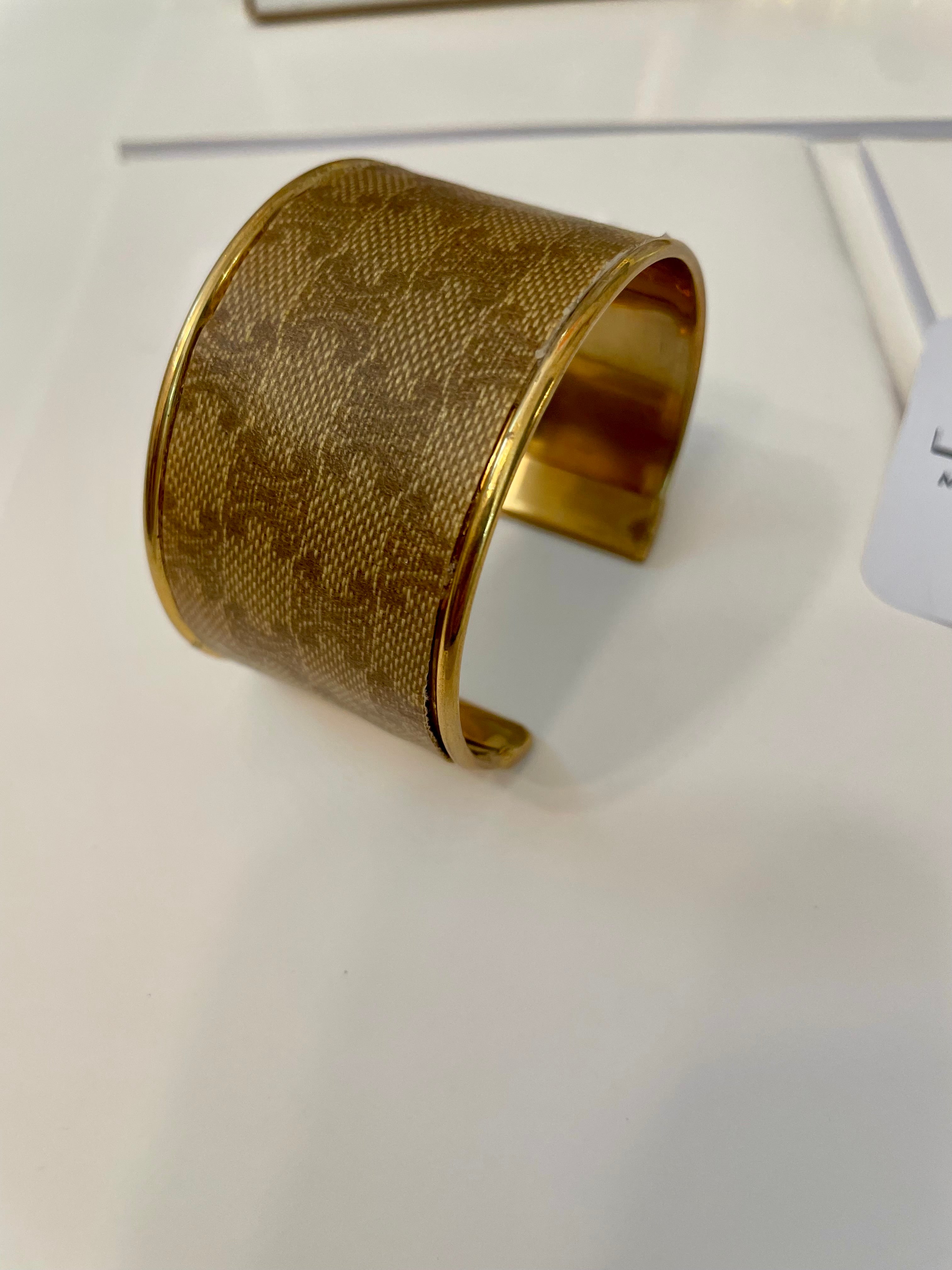 So classic...one of a kind Celine fabric cuff bracelet. So classy!