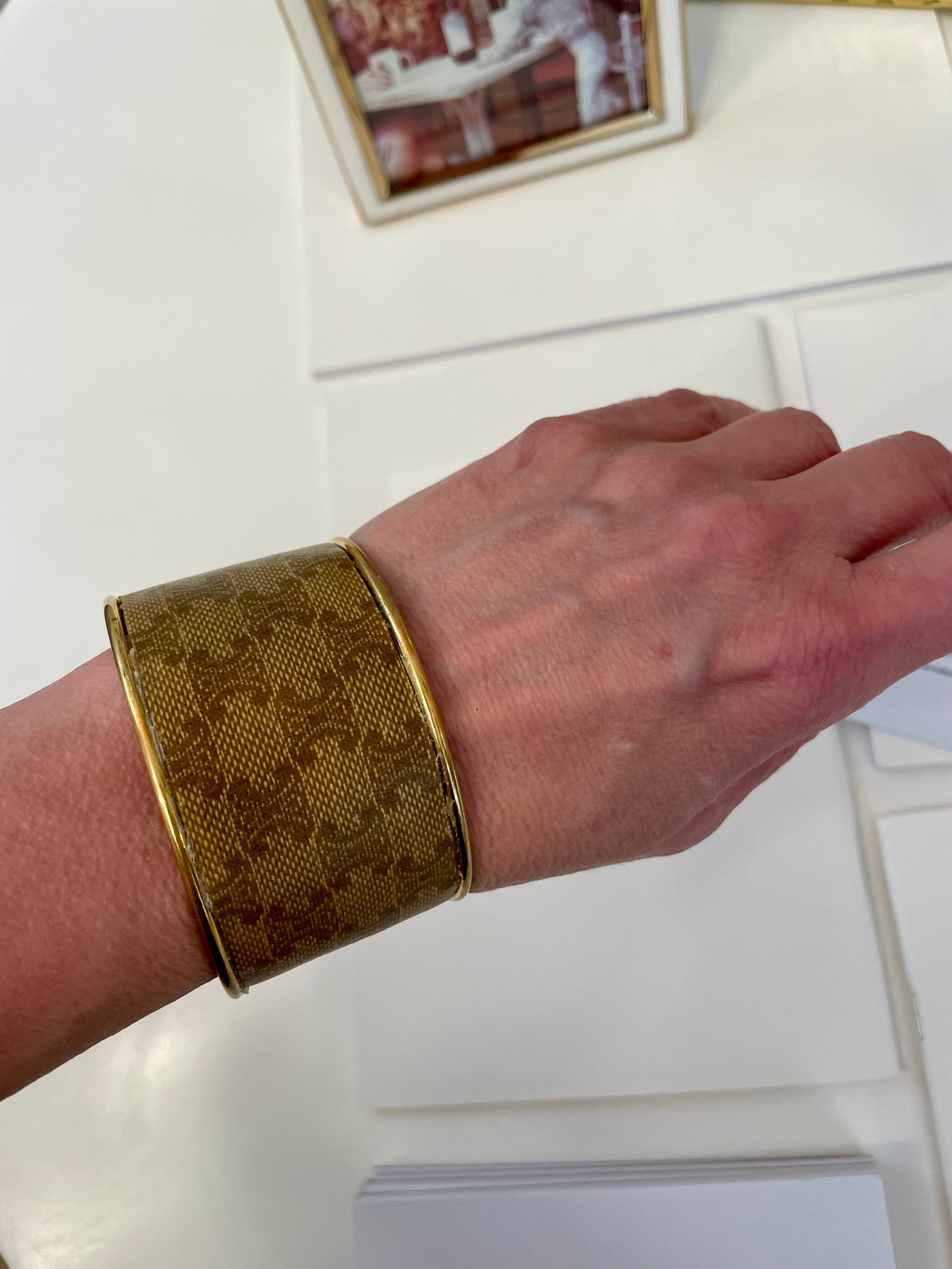 So classic...one of a kind Celine fabric cuff bracelet. So classy!