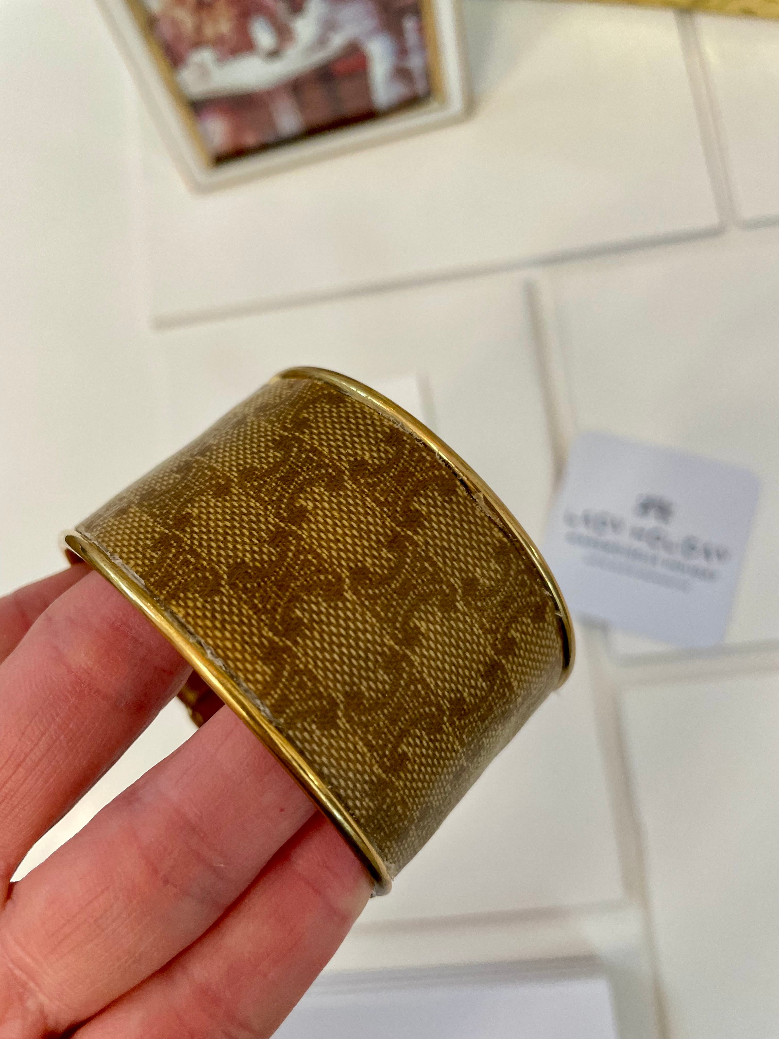 So classic...one of a kind Celine fabric cuff bracelet. So classy!