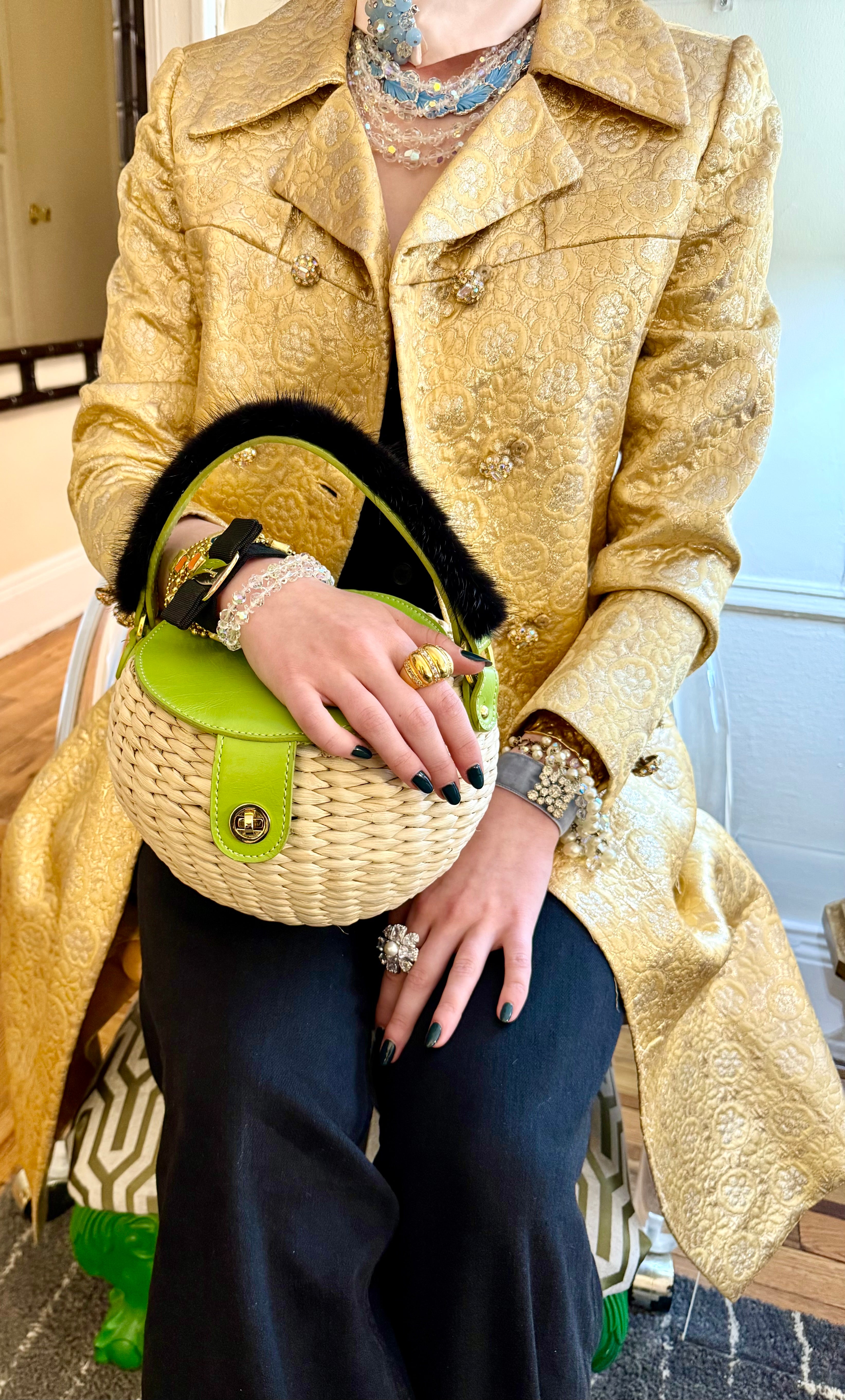 Ladies on Holiday and her love of a basket bag!