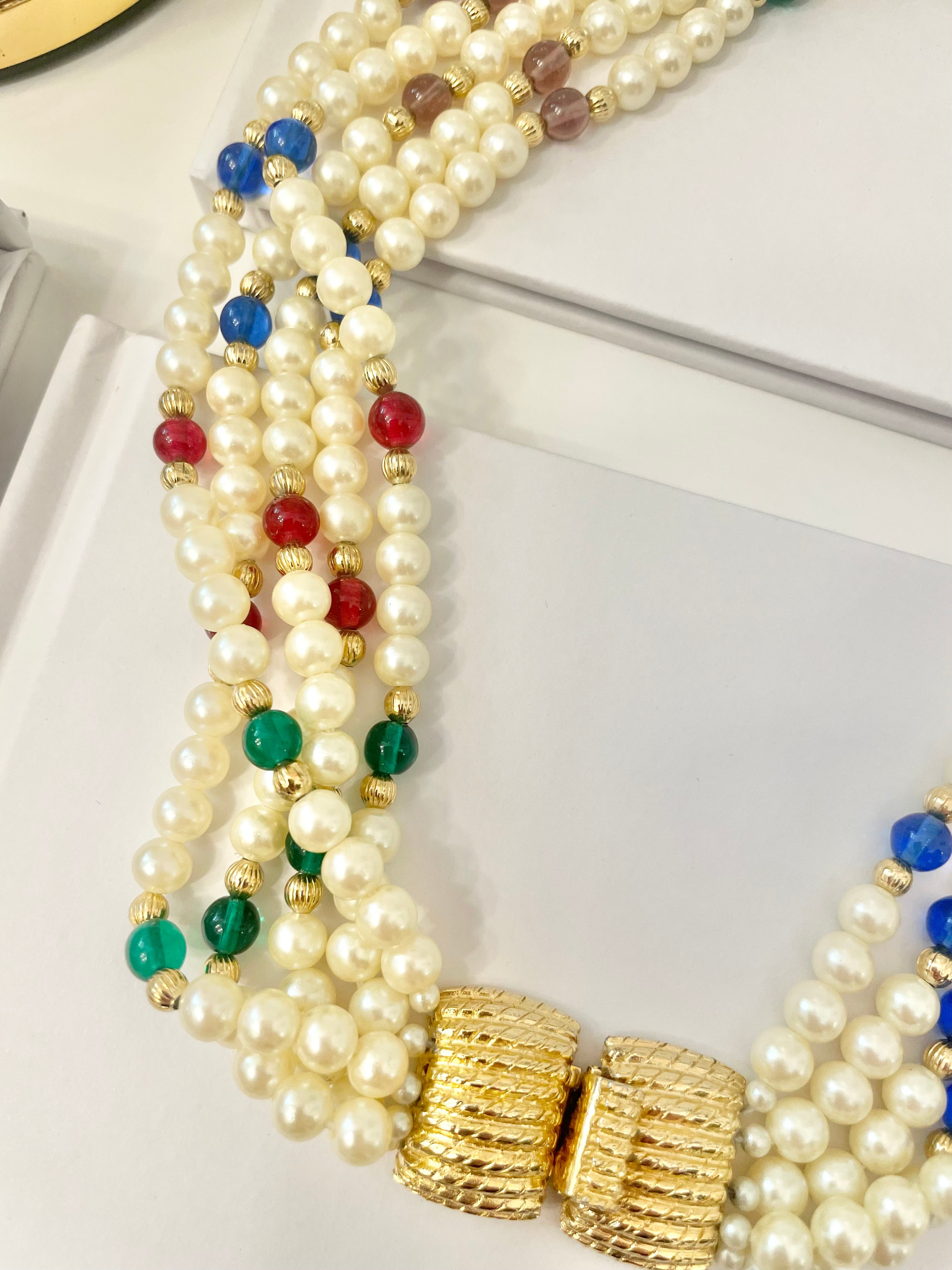 Isn't she charming... she adores anything with pearls..this 1980's super chic multi strand beaded necklace is divine!