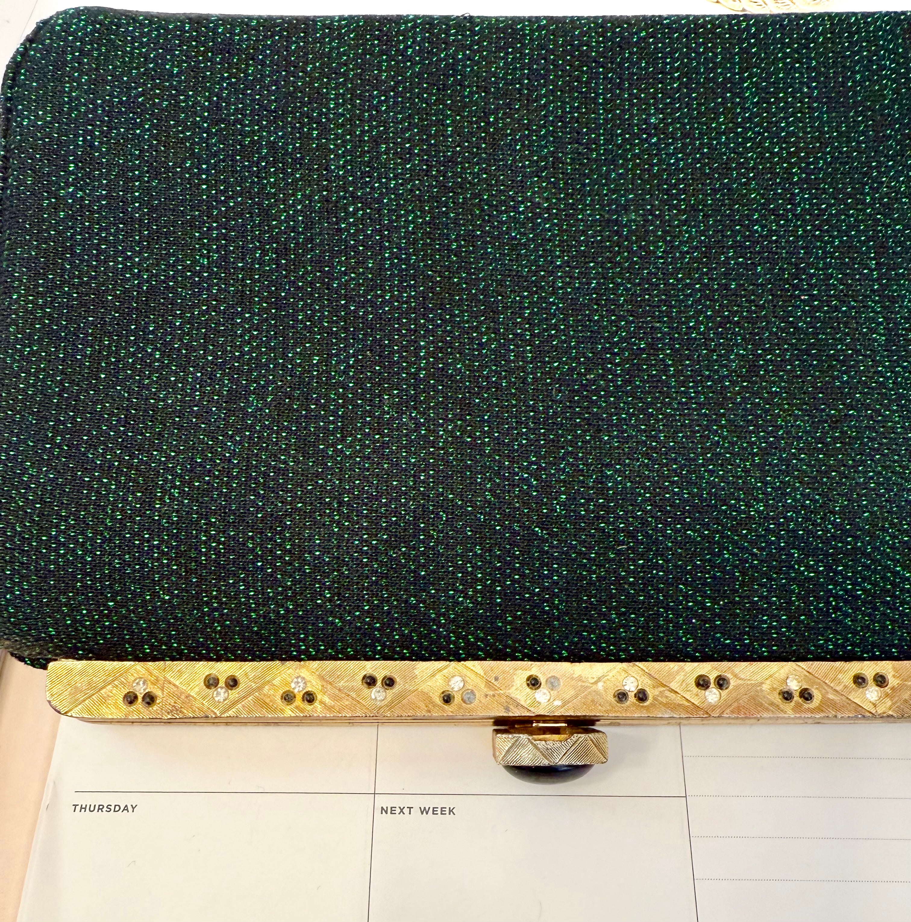 1960's Emerald green delightful evening bag.... so elegant