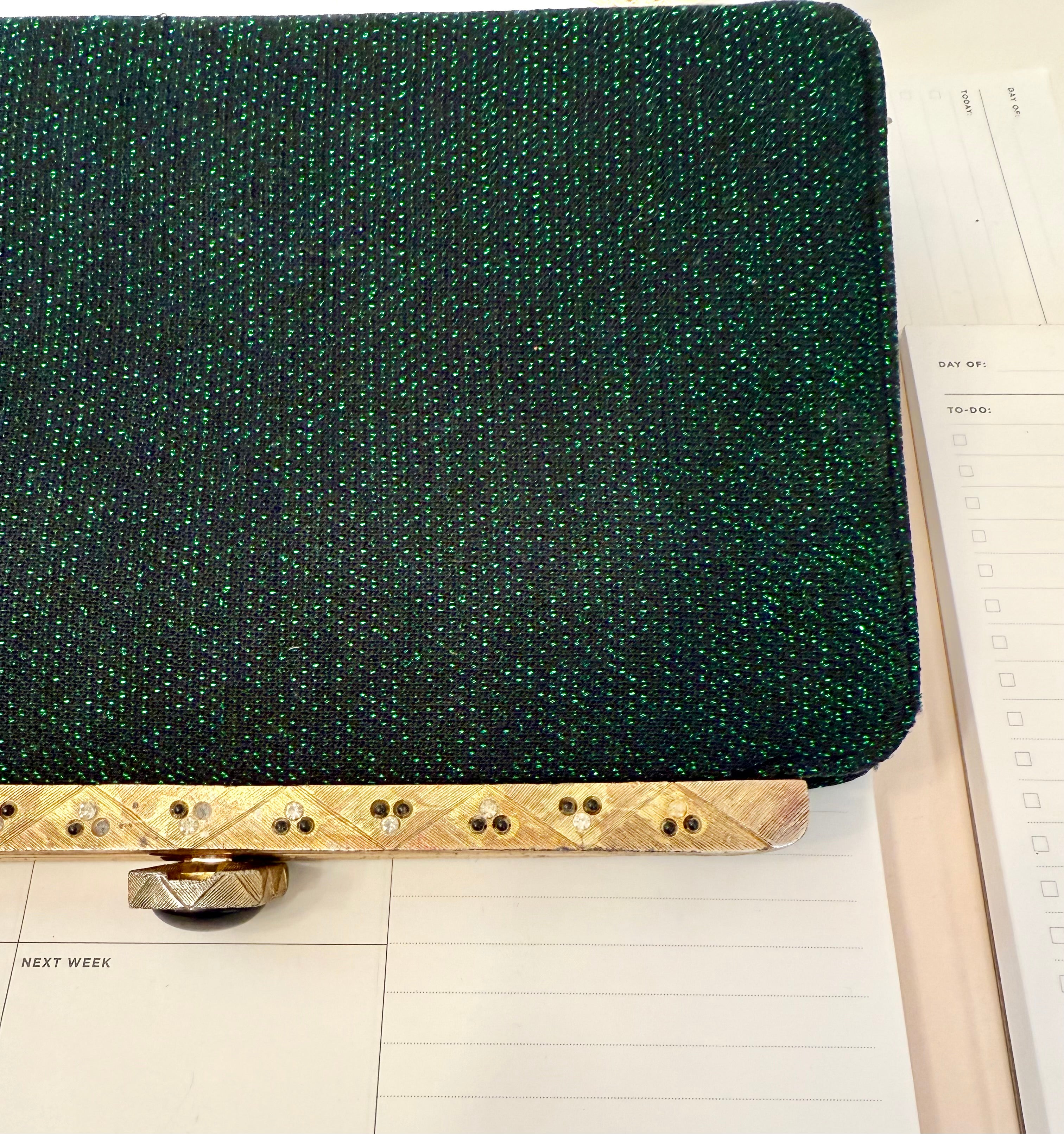 1960's Emerald green delightful evening bag.... so elegant