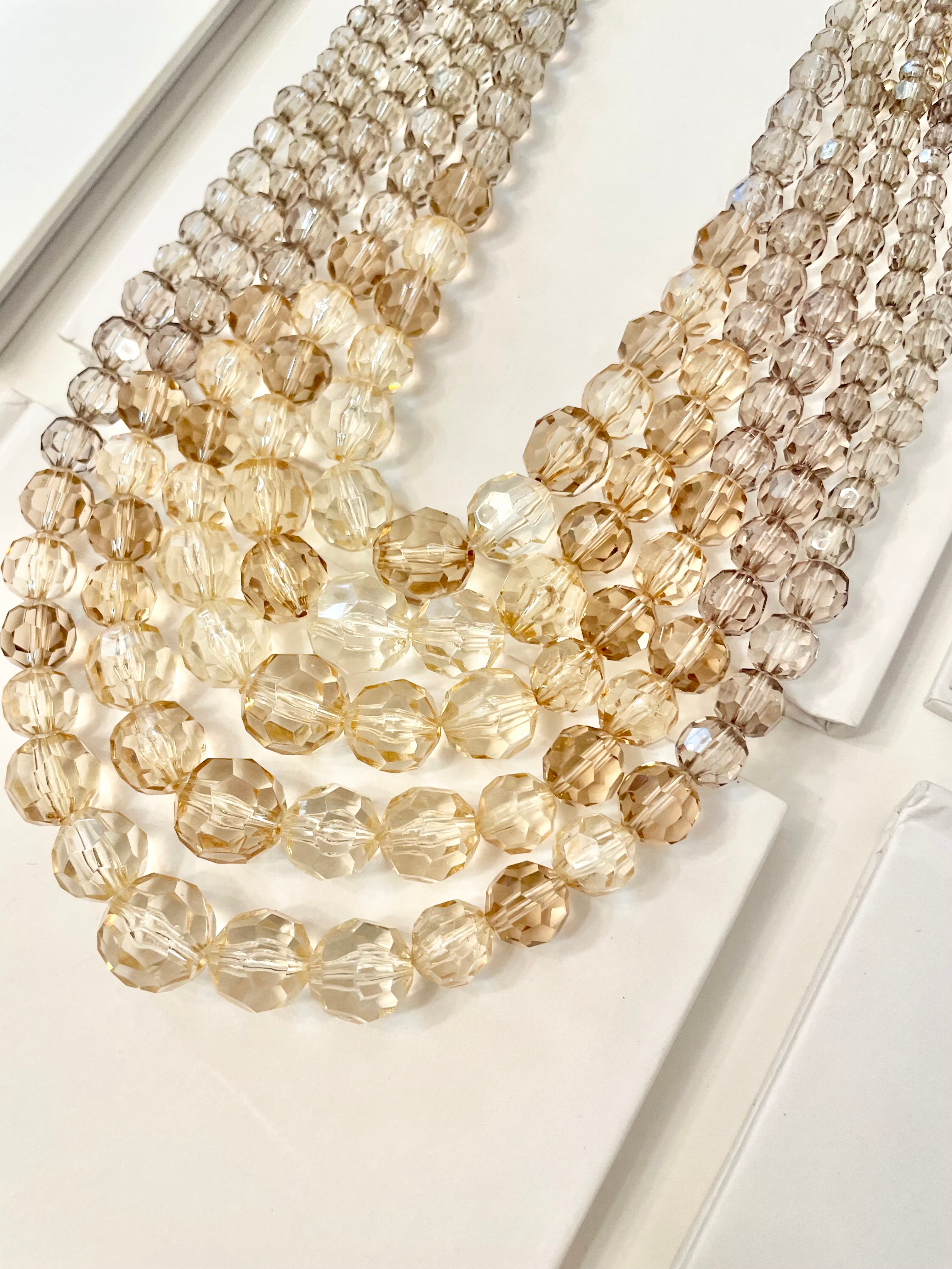 The most lovely champagne colored faceted beaded necklace..... so divine!