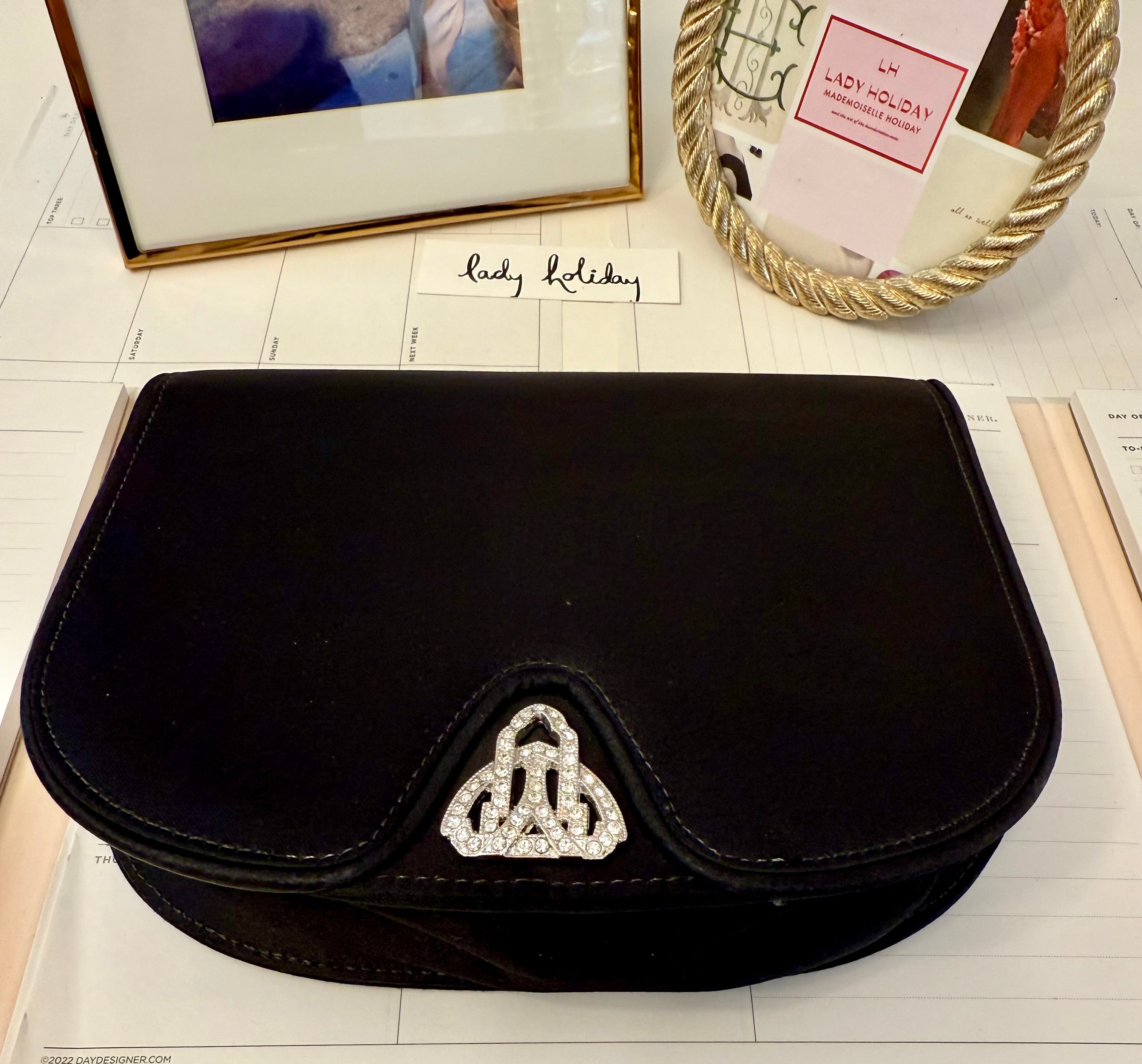 The most divine Anne Klein satin evening bag....so darling