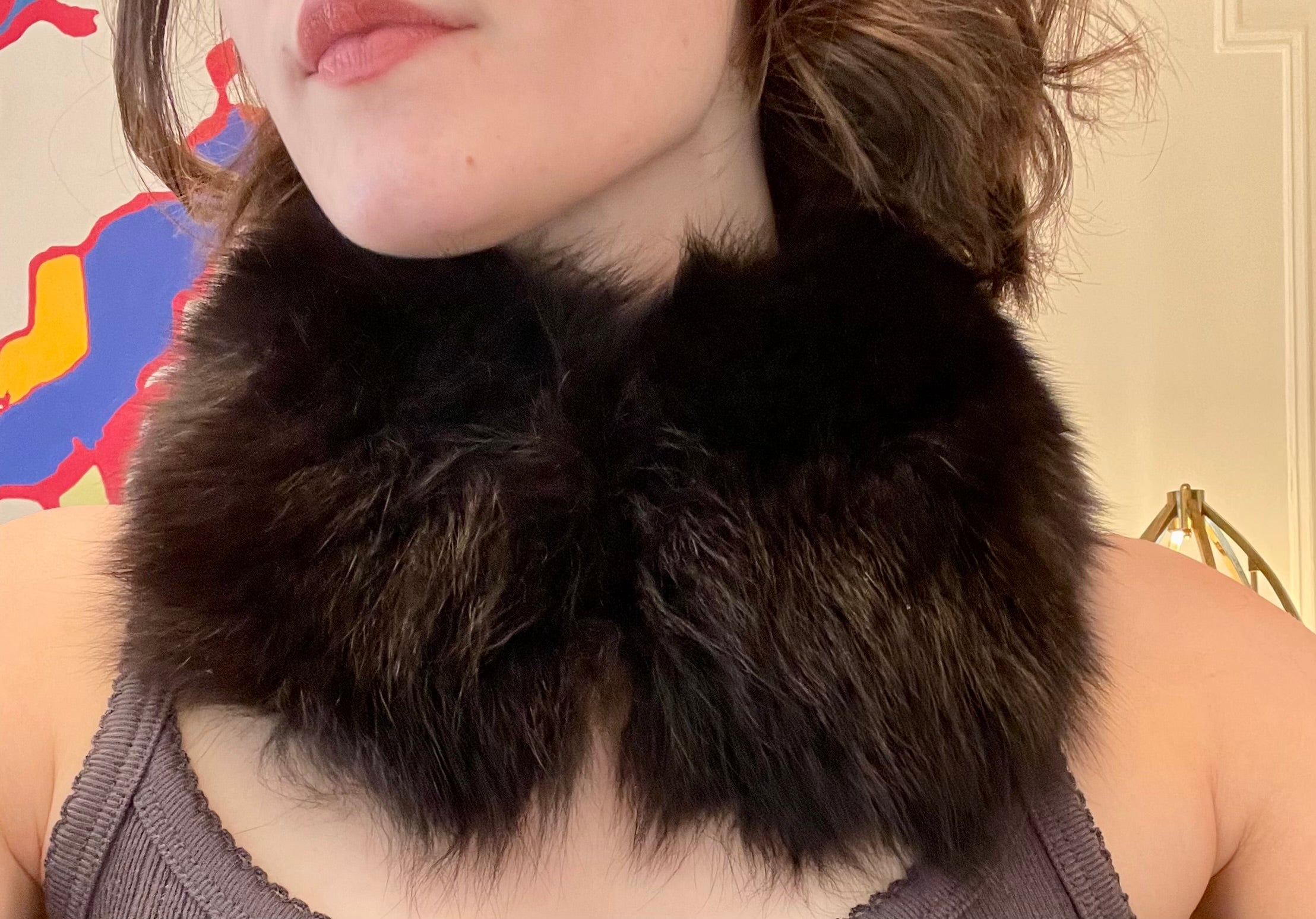 Ladies on Holiday super darling fox fur collar... so chic