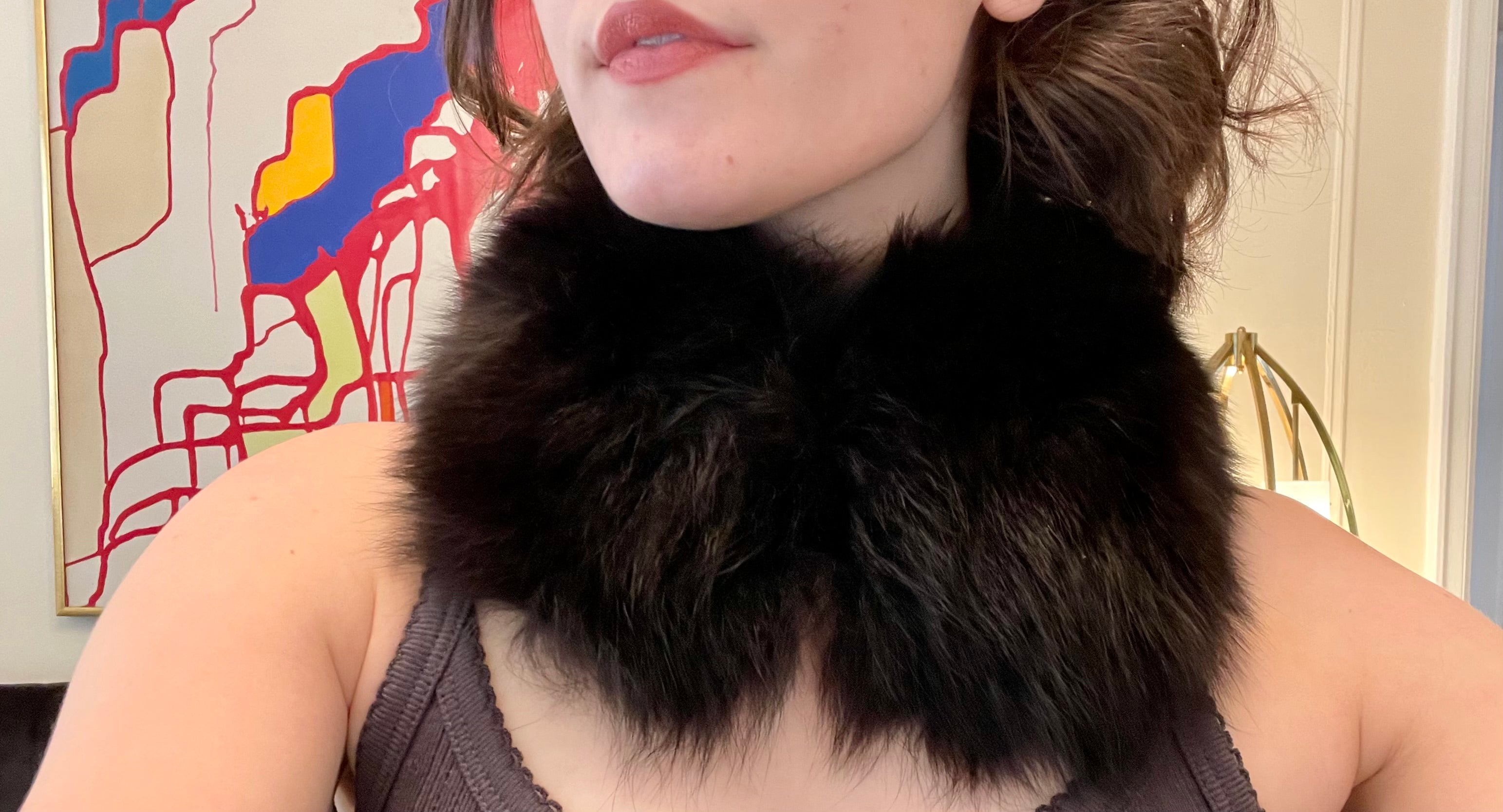 Ladies on Holiday super darling fox fur collar... so chic