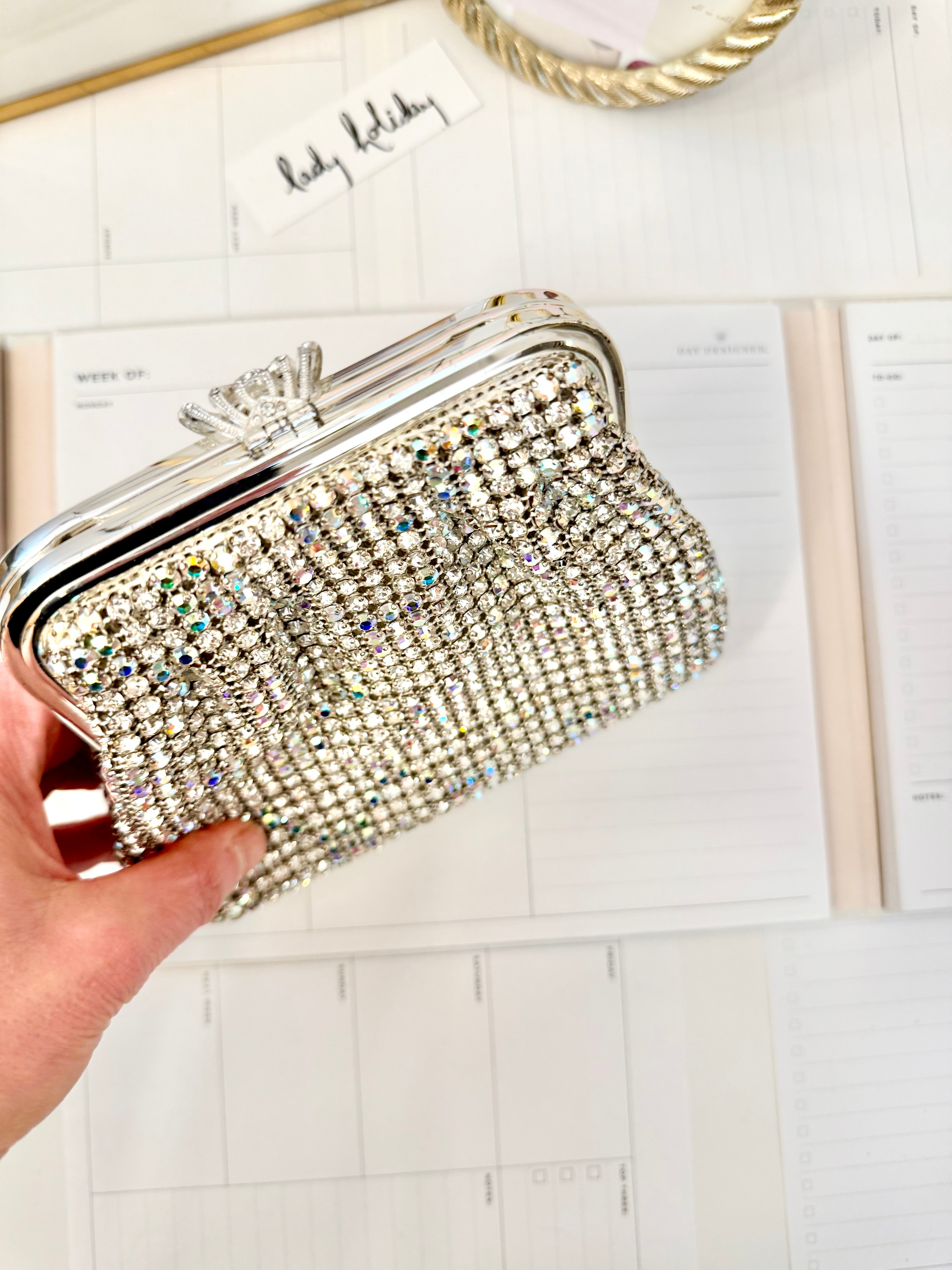 The most divine dressy evening bag that shimmers like diamonds...