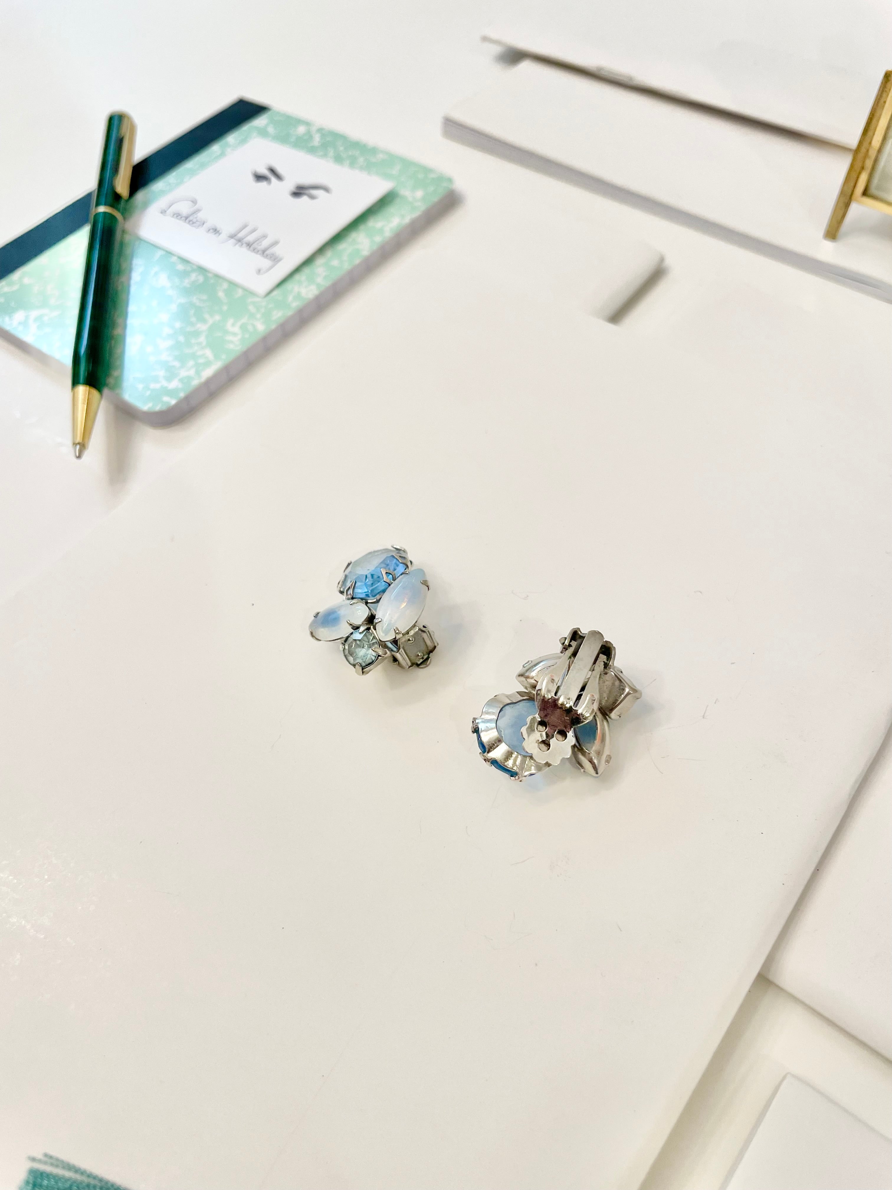 The most feminine blue color story earrings...