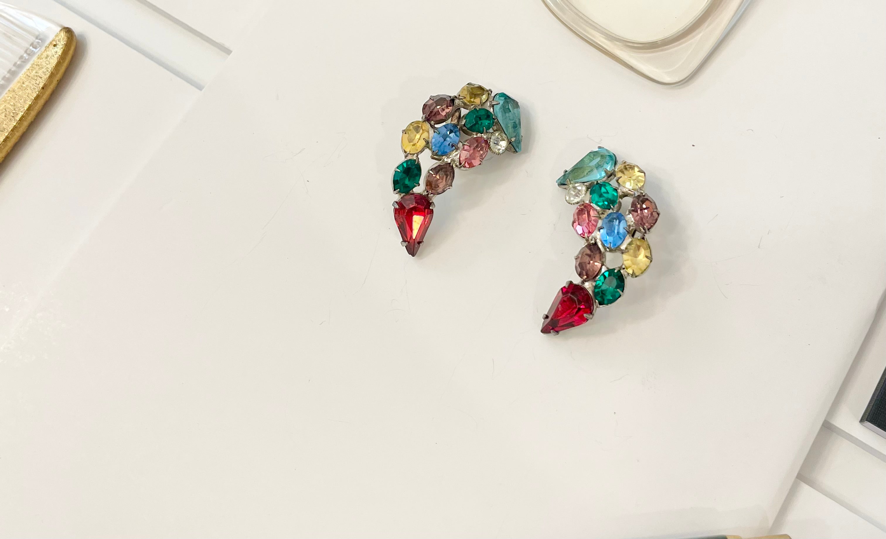 The most colorful glass ear climbers... so elegant