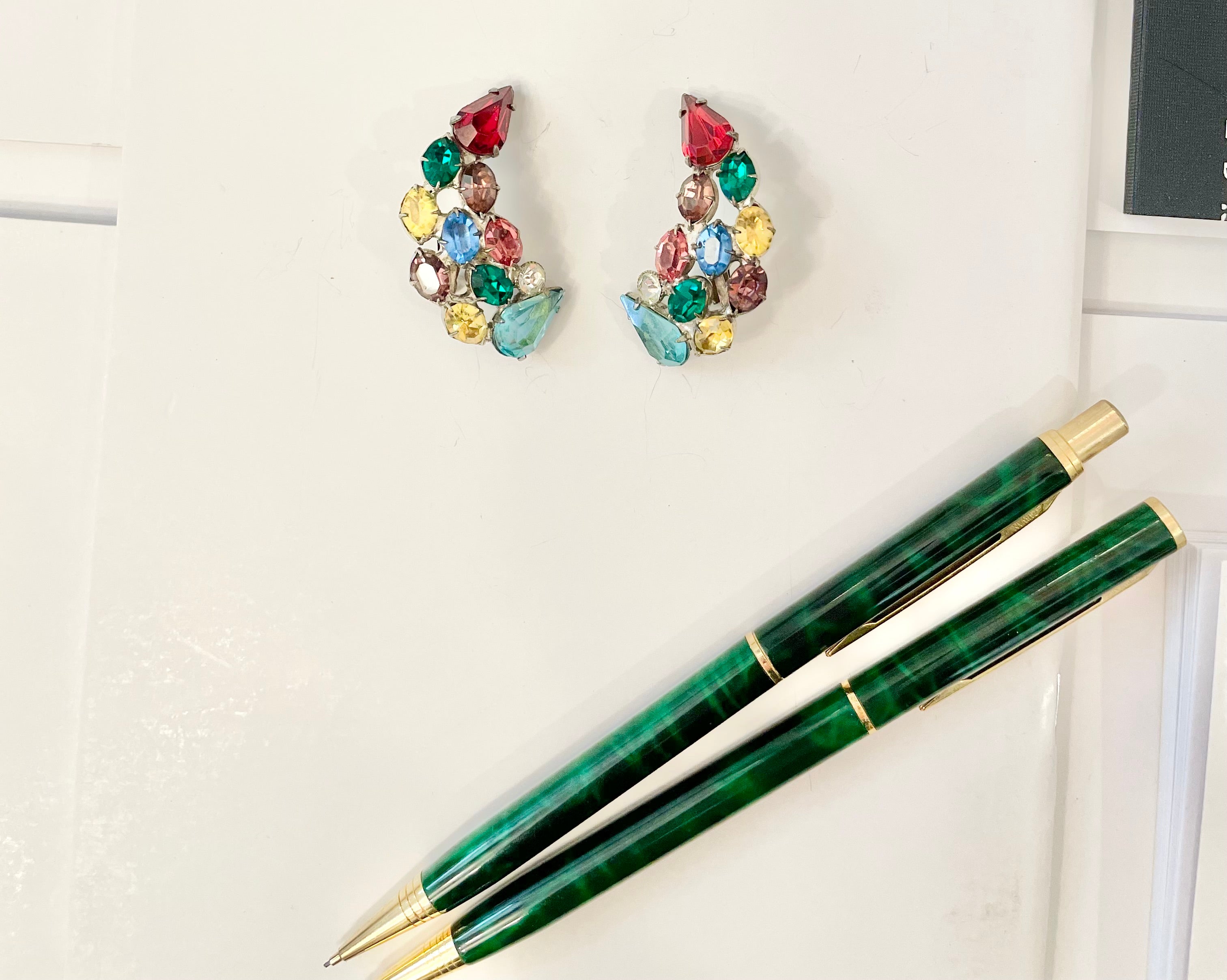 The most colorful glass ear climbers... so elegant