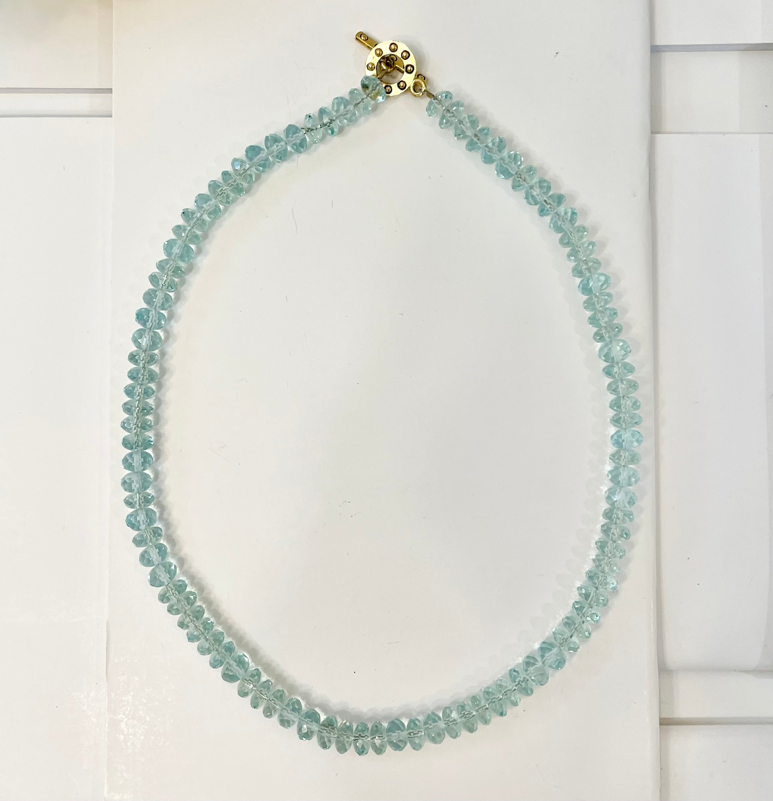 Italian aquamarine cut glass stunning necklace....