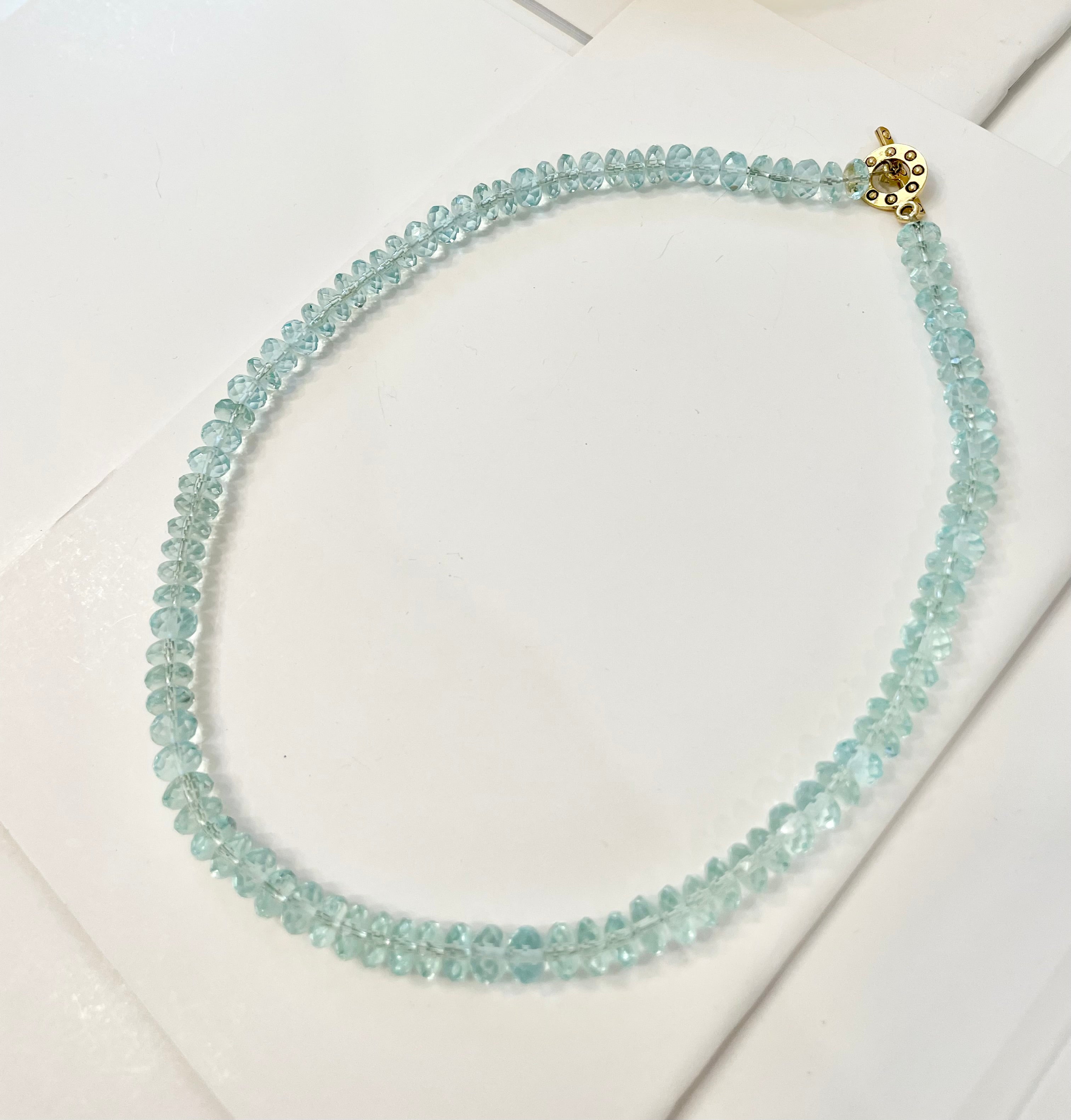 Italian aquamarine cut glass stunning necklace....