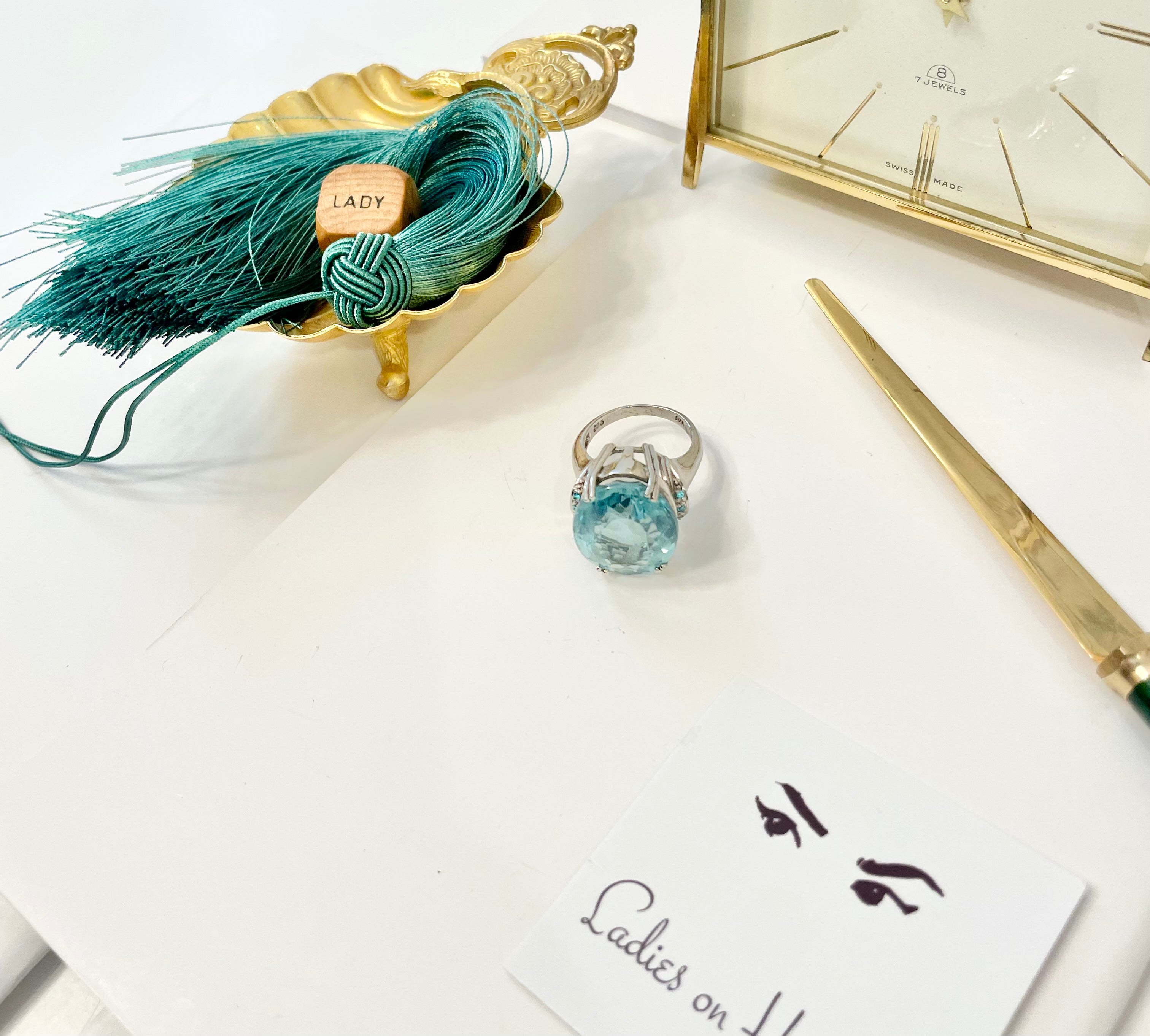 The most divine Aquamarine glass cocktail ring.... so fabulous