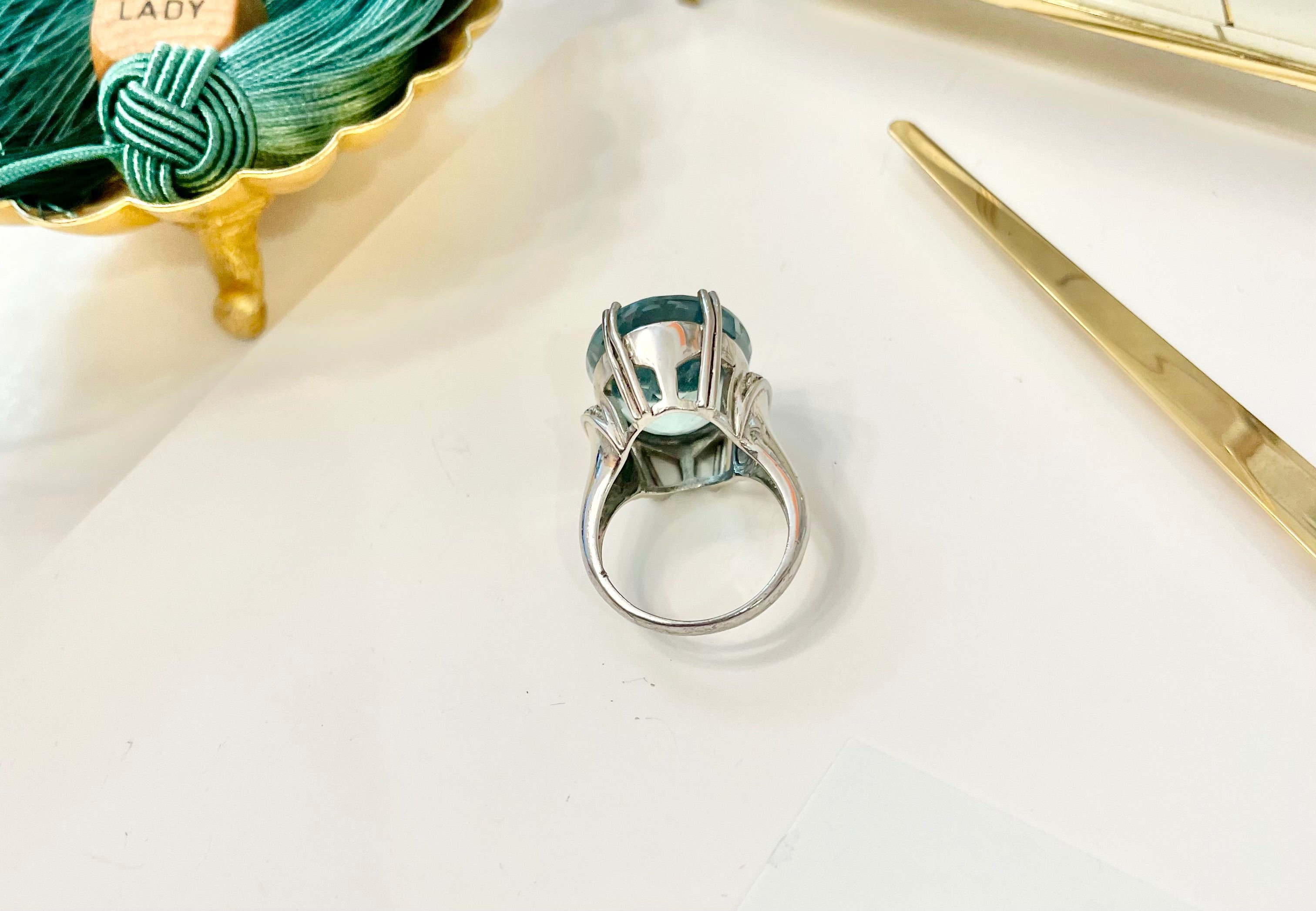 The most divine Aquamarine glass cocktail ring.... so fabulous