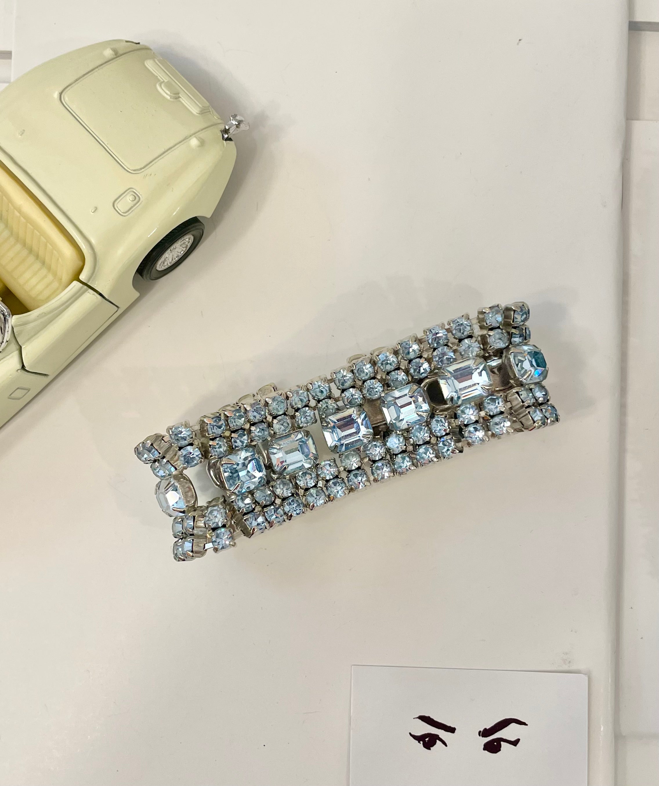 The most elegant emerald cut icy blue tennis bracelet... so elegant