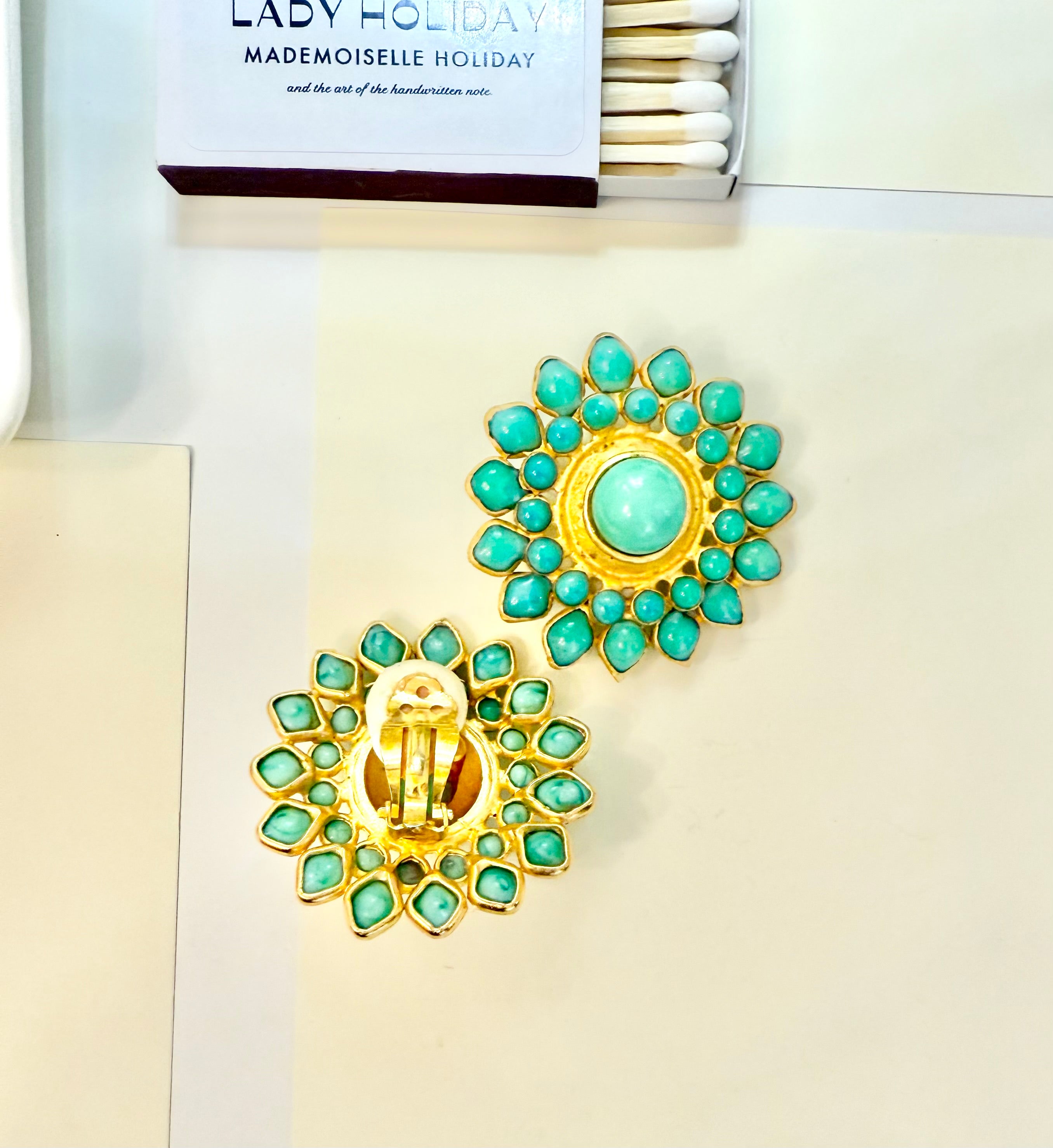 These are classy rare Italian gripoix stunning earrings....