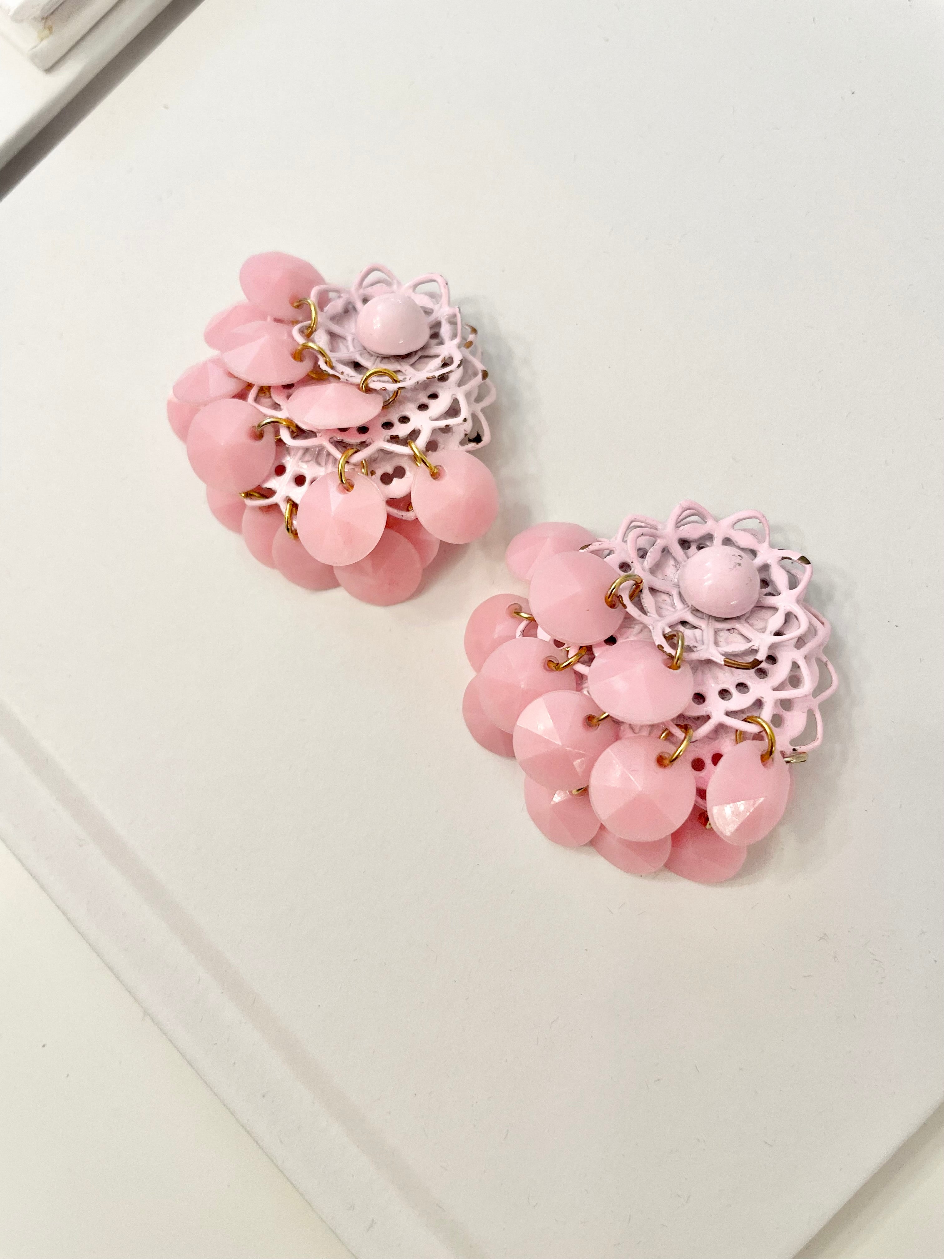The Flirty gal and her pretty pink earrings! These are so feminine!