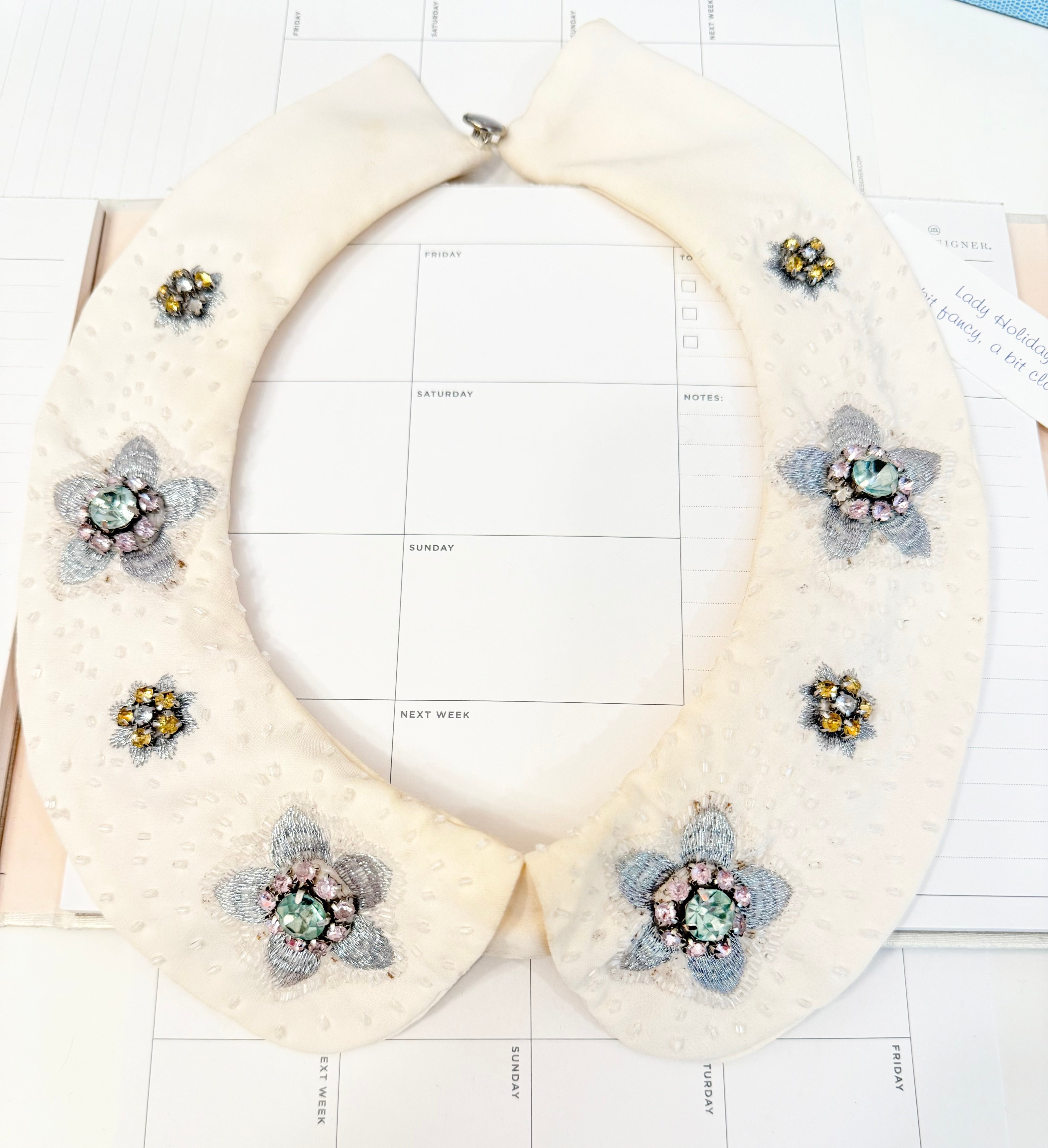 1960's darling gem encrusted peter pan collar ..... so charming!