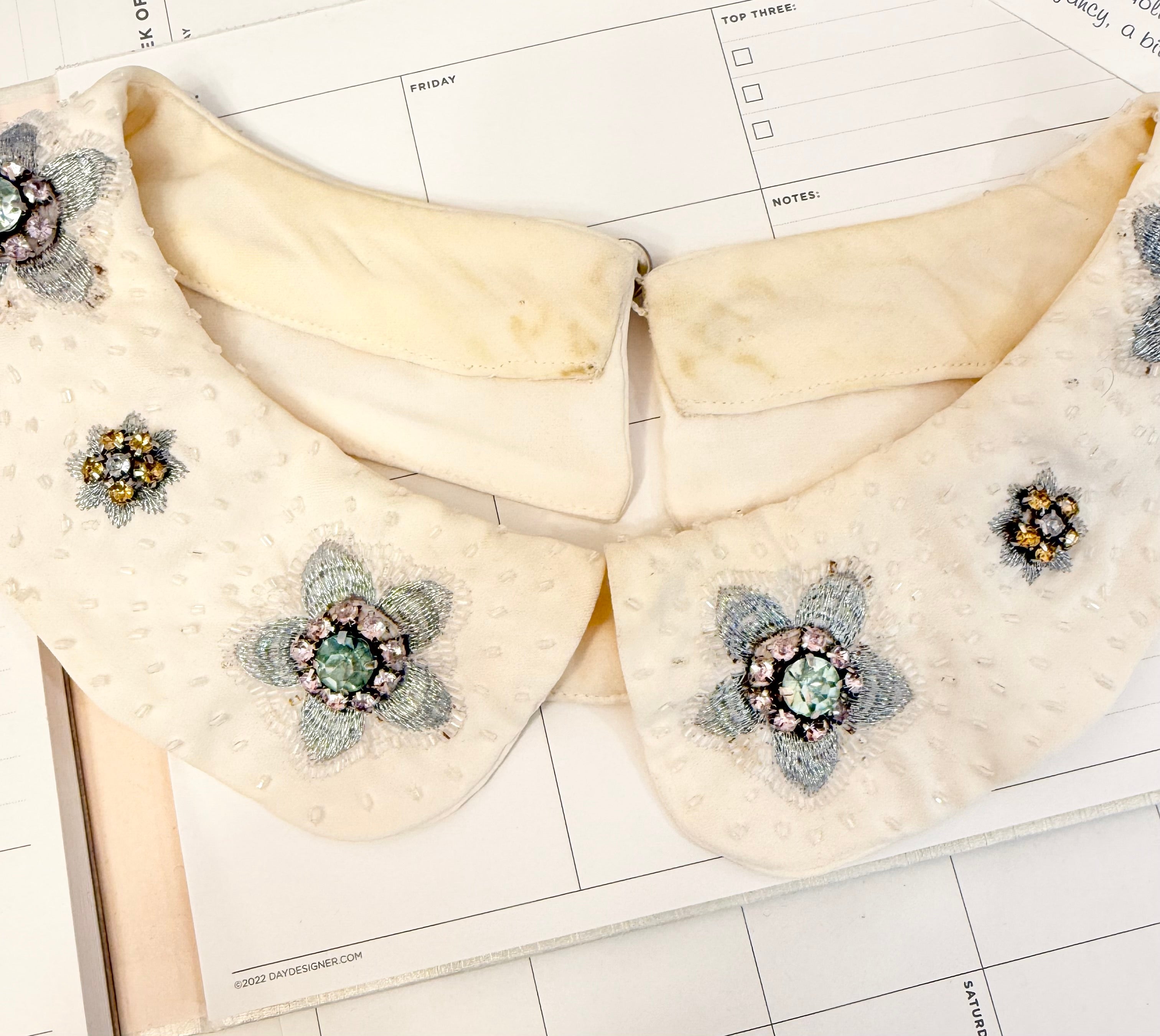 1960's darling gem encrusted peter pan collar ..... so charming!