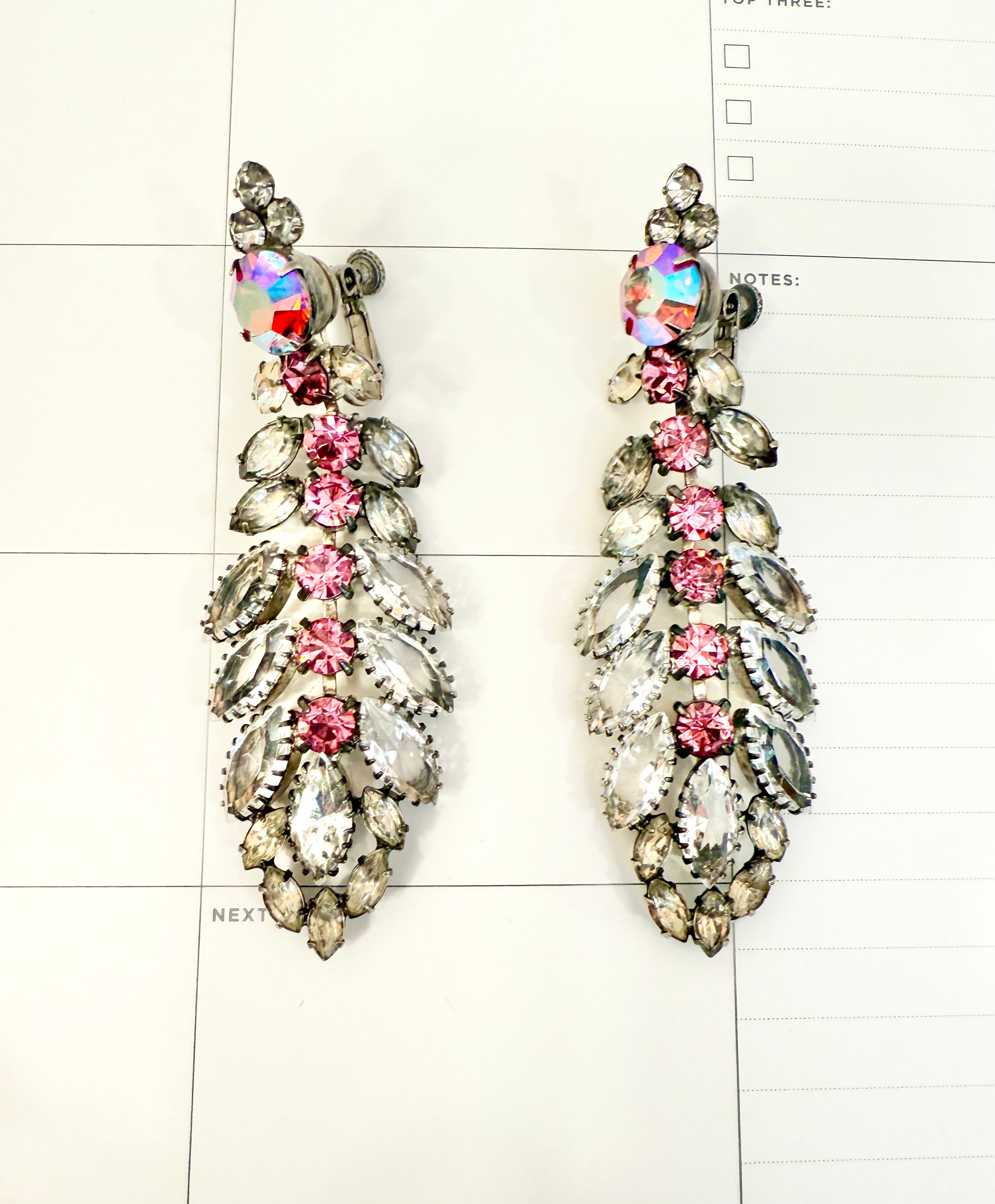 The most divine show stopper gray and pink glass danglers.... so elegant