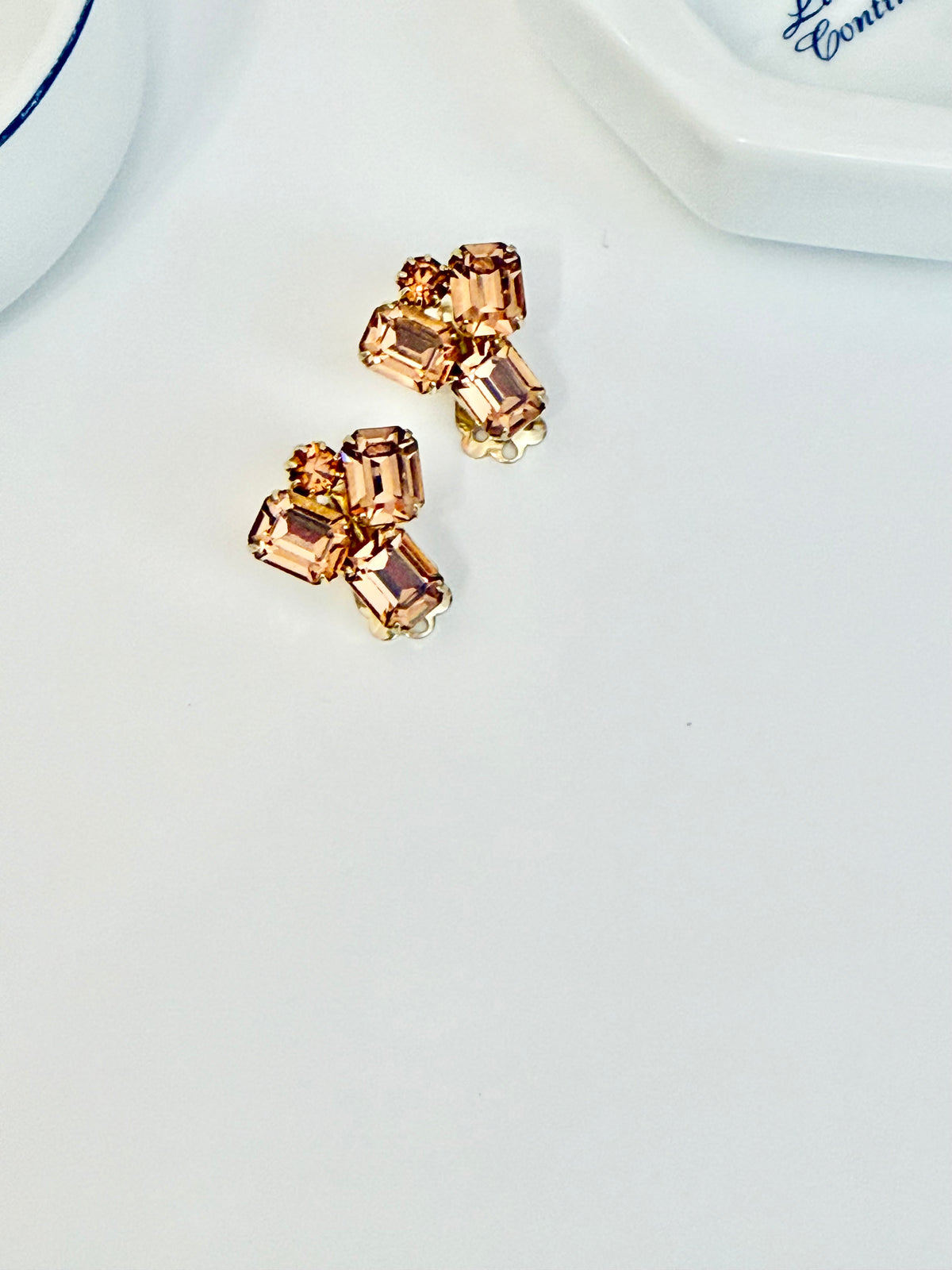 The most divine orange citrine glass earrings by Coro.... Truly classy