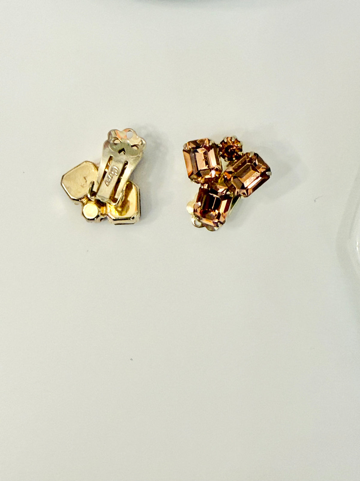 The most divine orange citrine glass earrings by Coro.... Truly classy