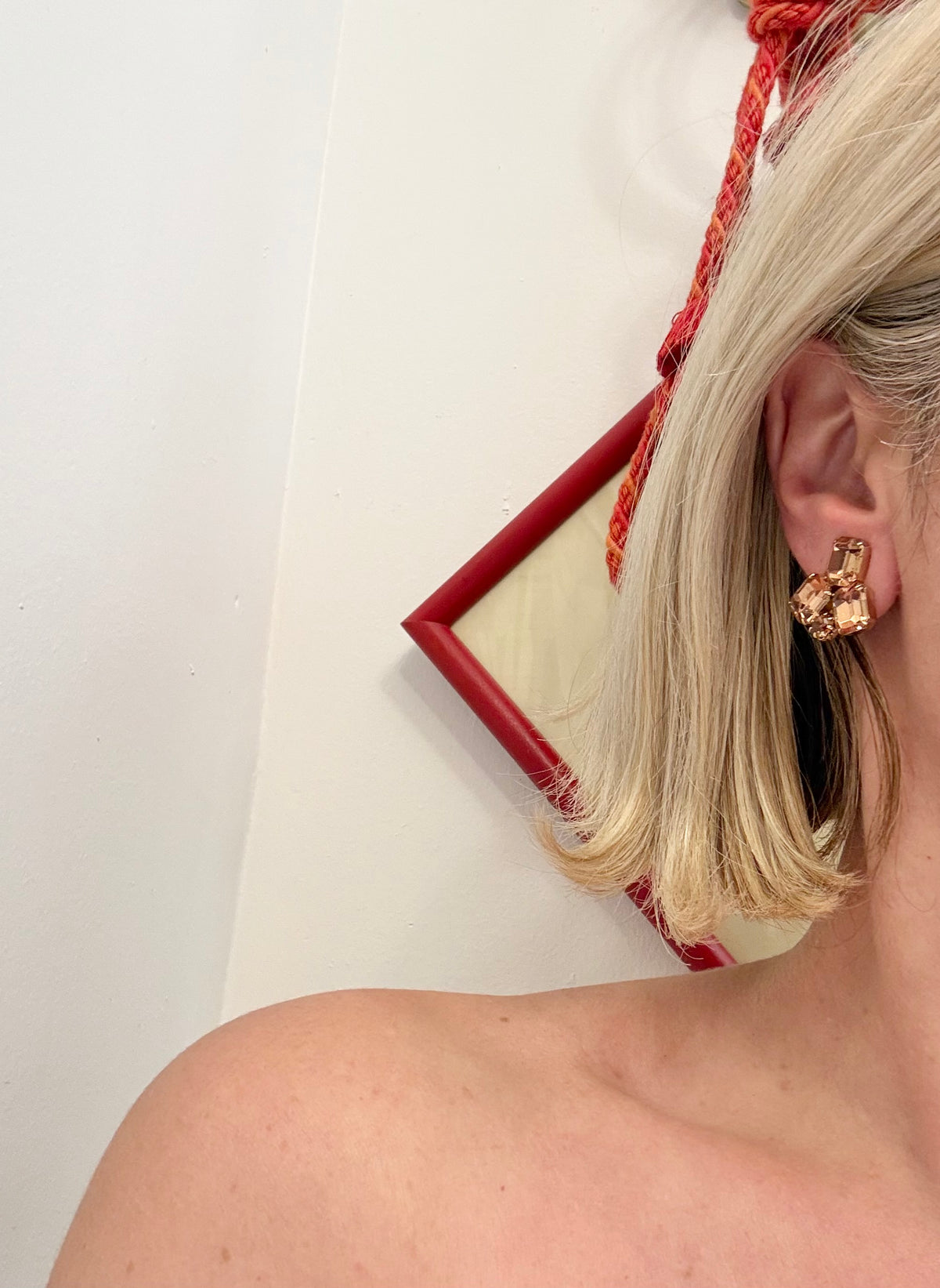 The most divine orange citrine glass earrings by Coro.... Truly classy